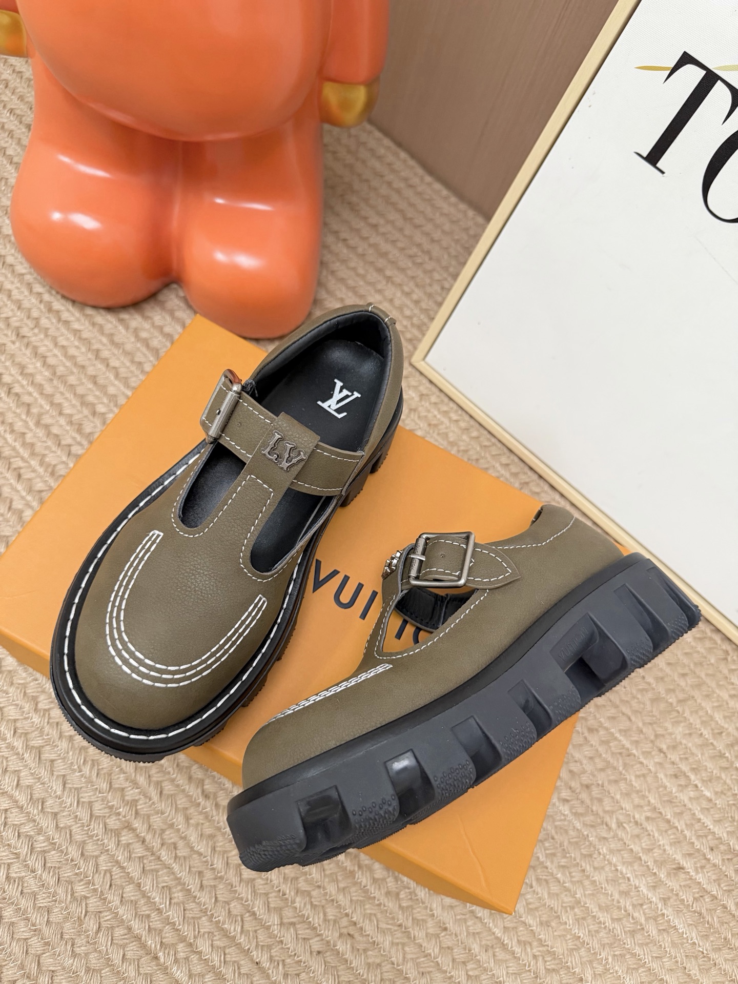 Louis Vuitton Olive Buckle Lug Sole Shoes