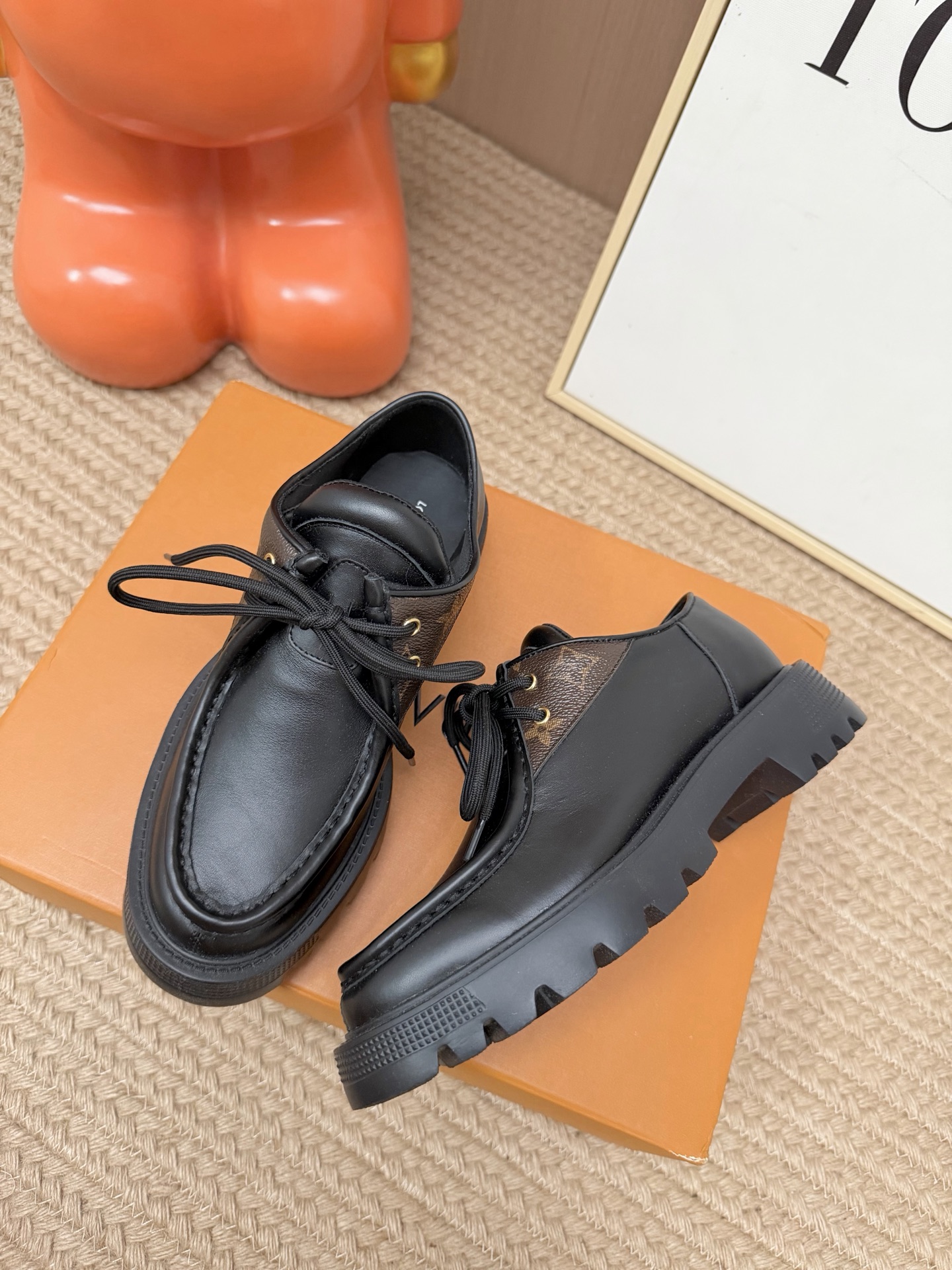 Louis Vuitton Black Lug Sole Derby Shoes