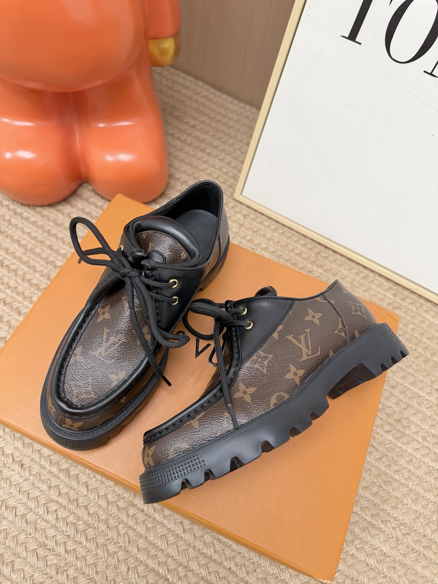 Louis Vuitton Brown Monogram Derby Shoes
