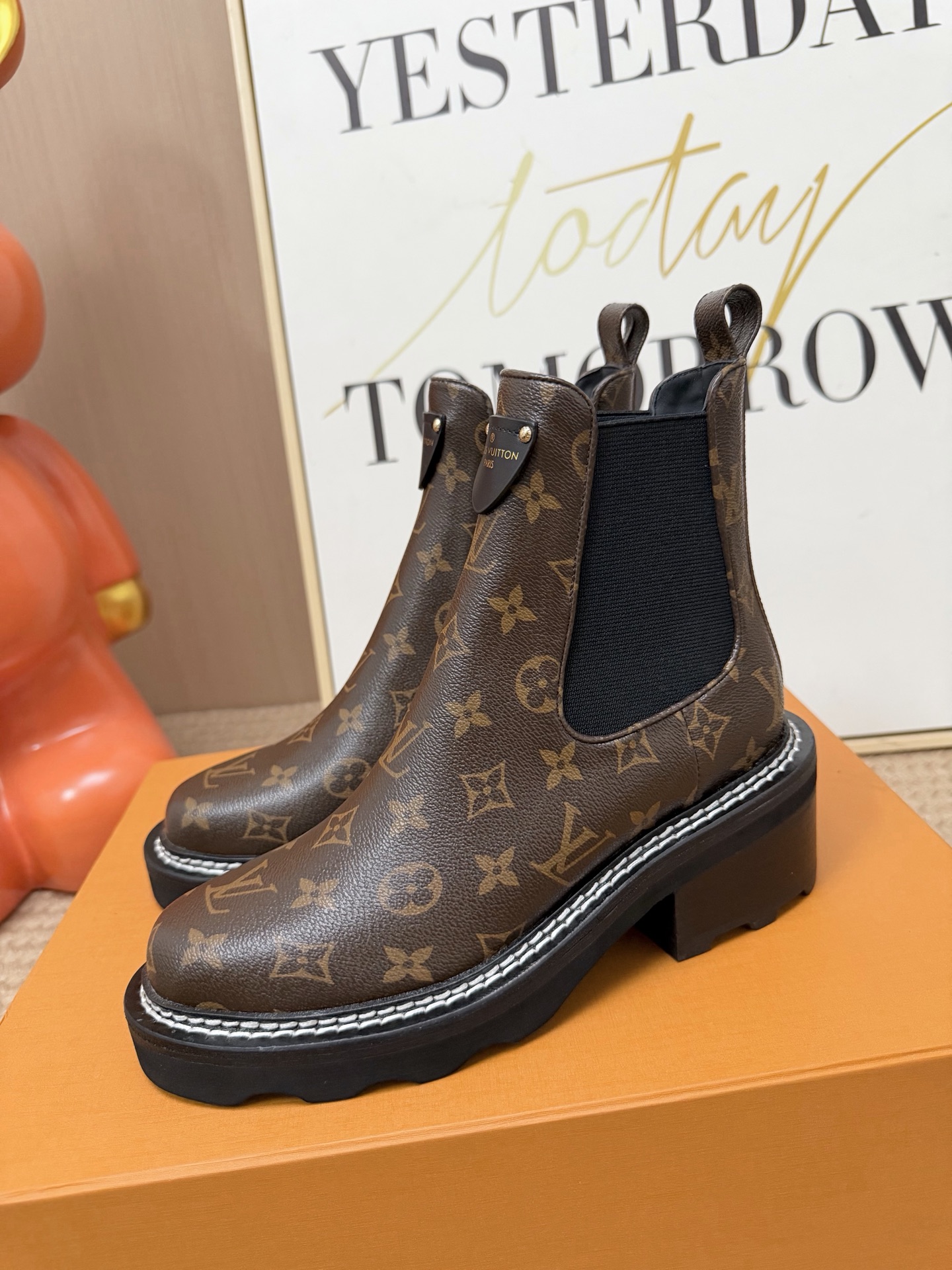 Louis Vuitton Brown Monogram Chelsea Boots