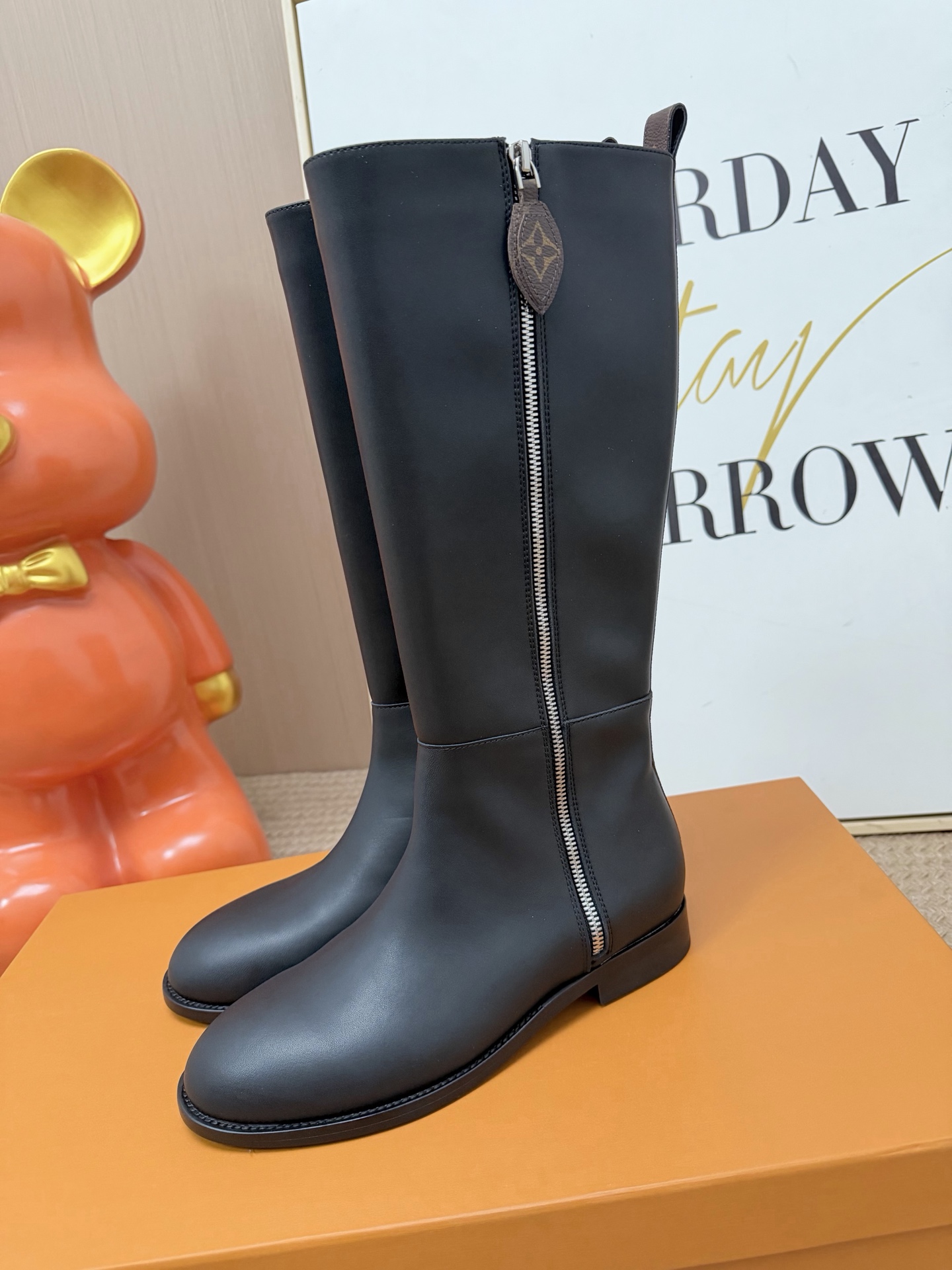 Louis Vuitton Black Side Zip Tall Boots