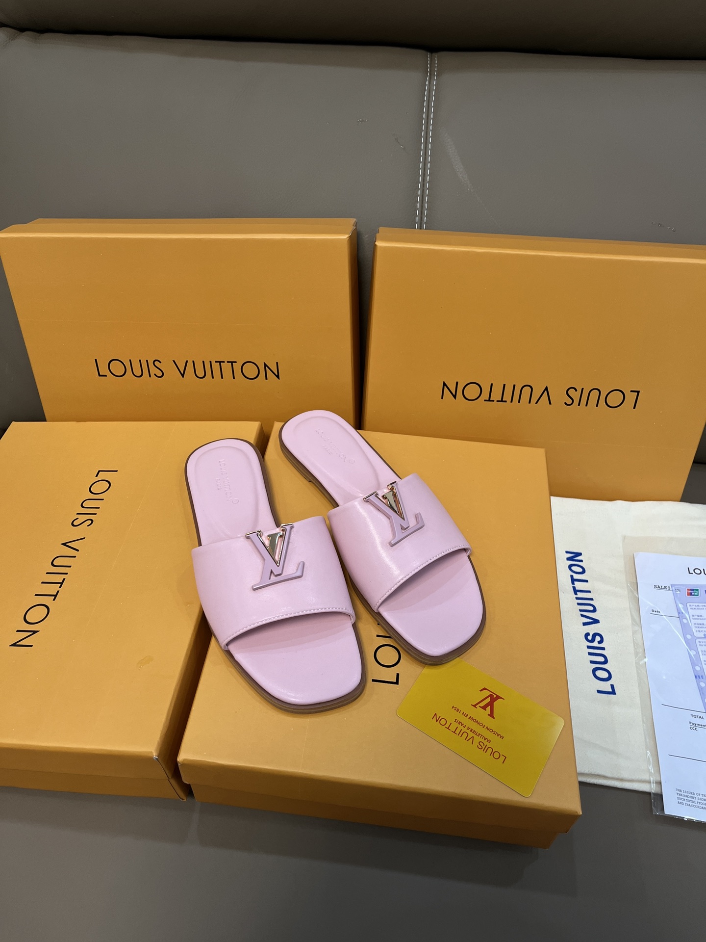 Louis Vuitton Shoes Slippers Pink Unisex