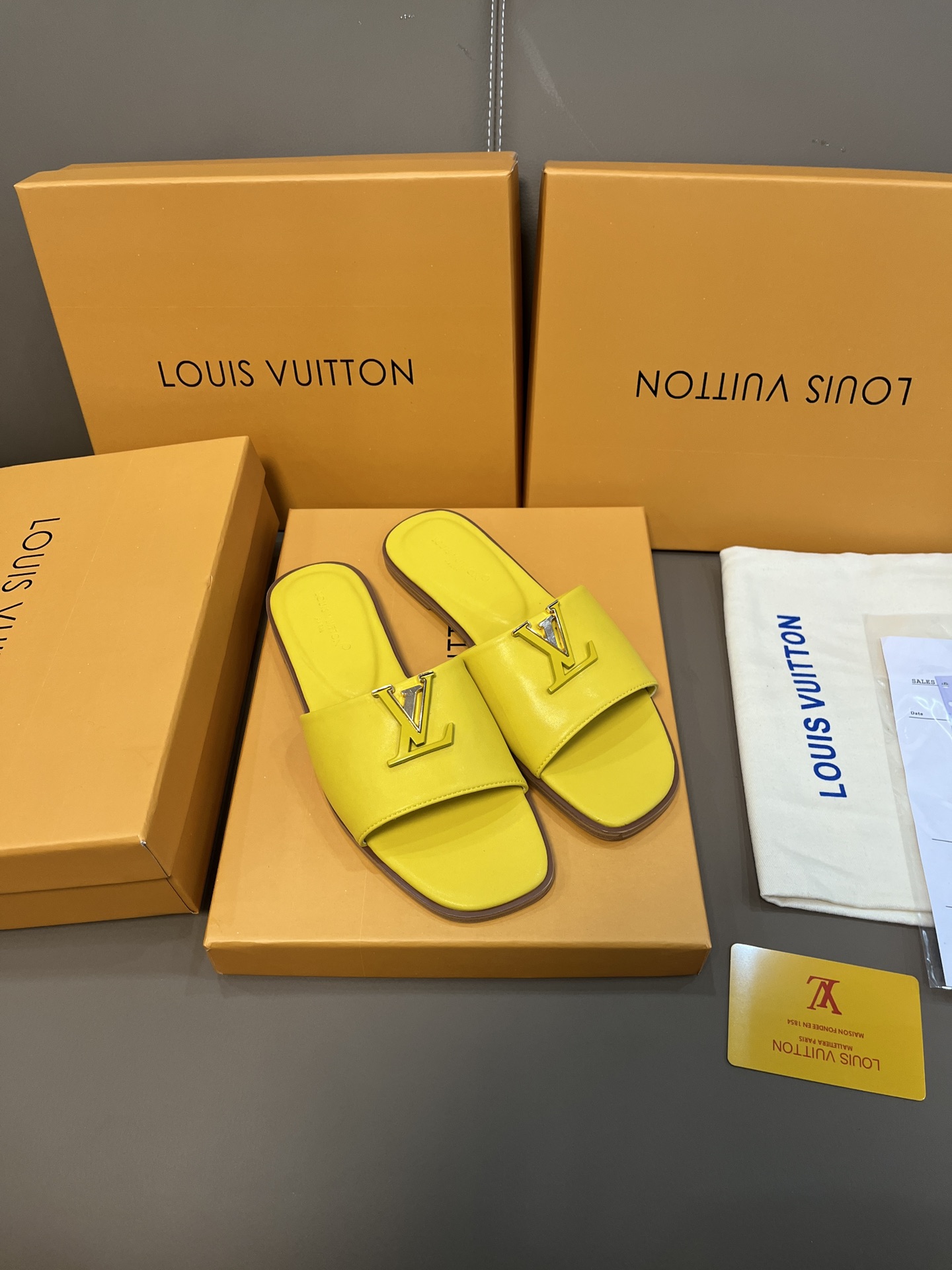Louis Vuitton Shoes Slippers Yellow Unisex