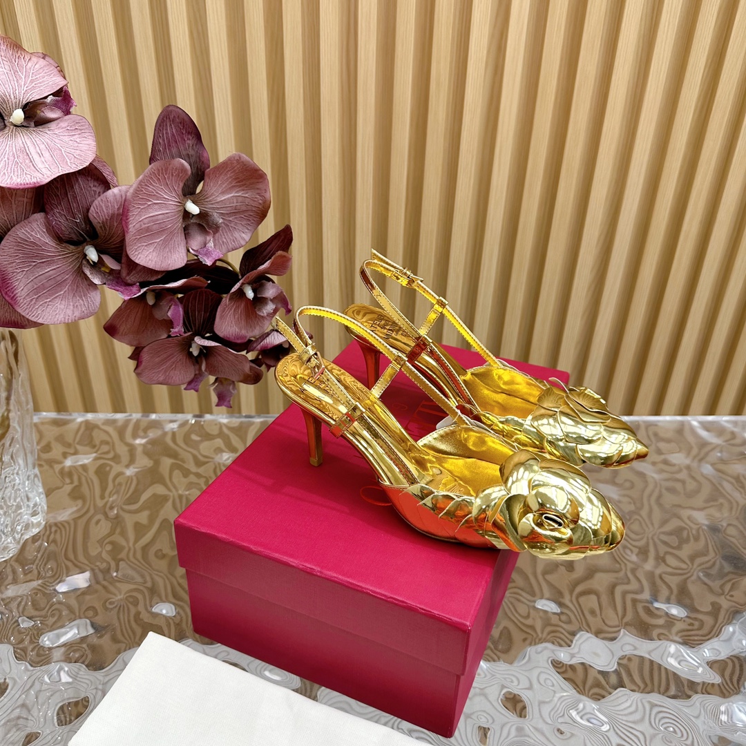 Valentino Schuhe Pumps Mit Hohem Absatz Sandalen Replik am besten
 Gold Hardware Rindsleder Schaffell Seide Fashion