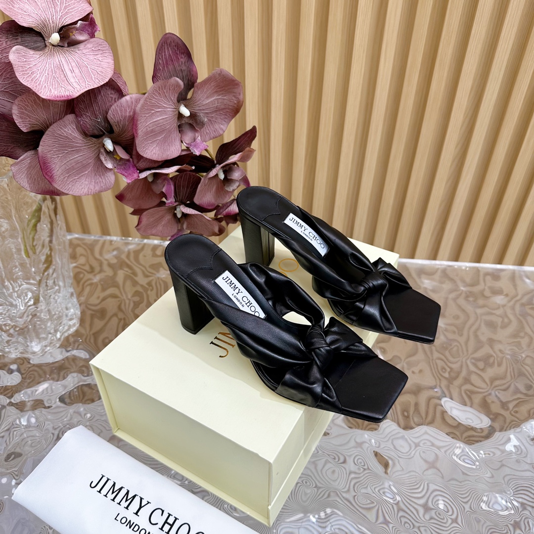 Jimmy Choo Pumps Mit Hohem Absatz Sandalen Einlagige Schuhe Frauen Rindsleder Schaffell