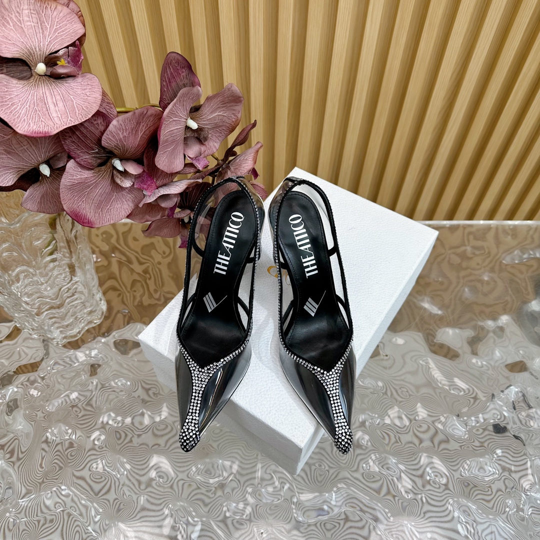 “The Attico 24ss Blingbling Water Drill Film Heels: Elegant and Cozy Summer Shoes” - 图片 3
