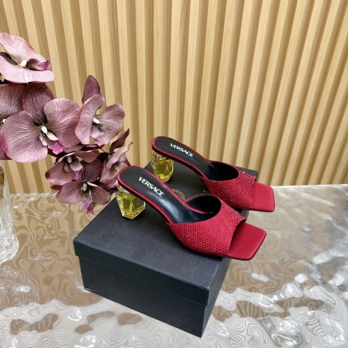 Versace Crystal Embellished High Heel Sandals - Gianni Ribbon Collection 1 Versace Crystal Embellished High Heel Sandals - Gianni Ribbon Collection