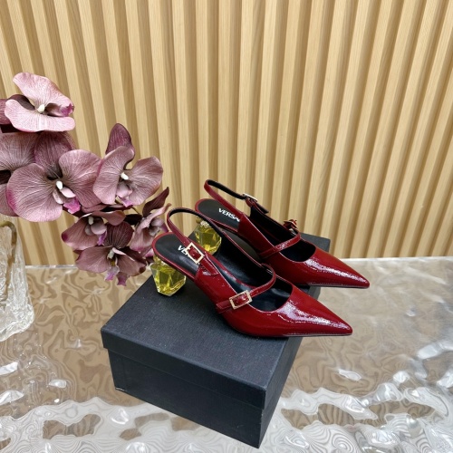 Versace Crystal-Heeled Slingback Sandals - Italian Leather Sole, 7cm Heel 1 Versace Crystal-Heeled Slingback Sandals - Italian Leather Sole, 7cm Heel