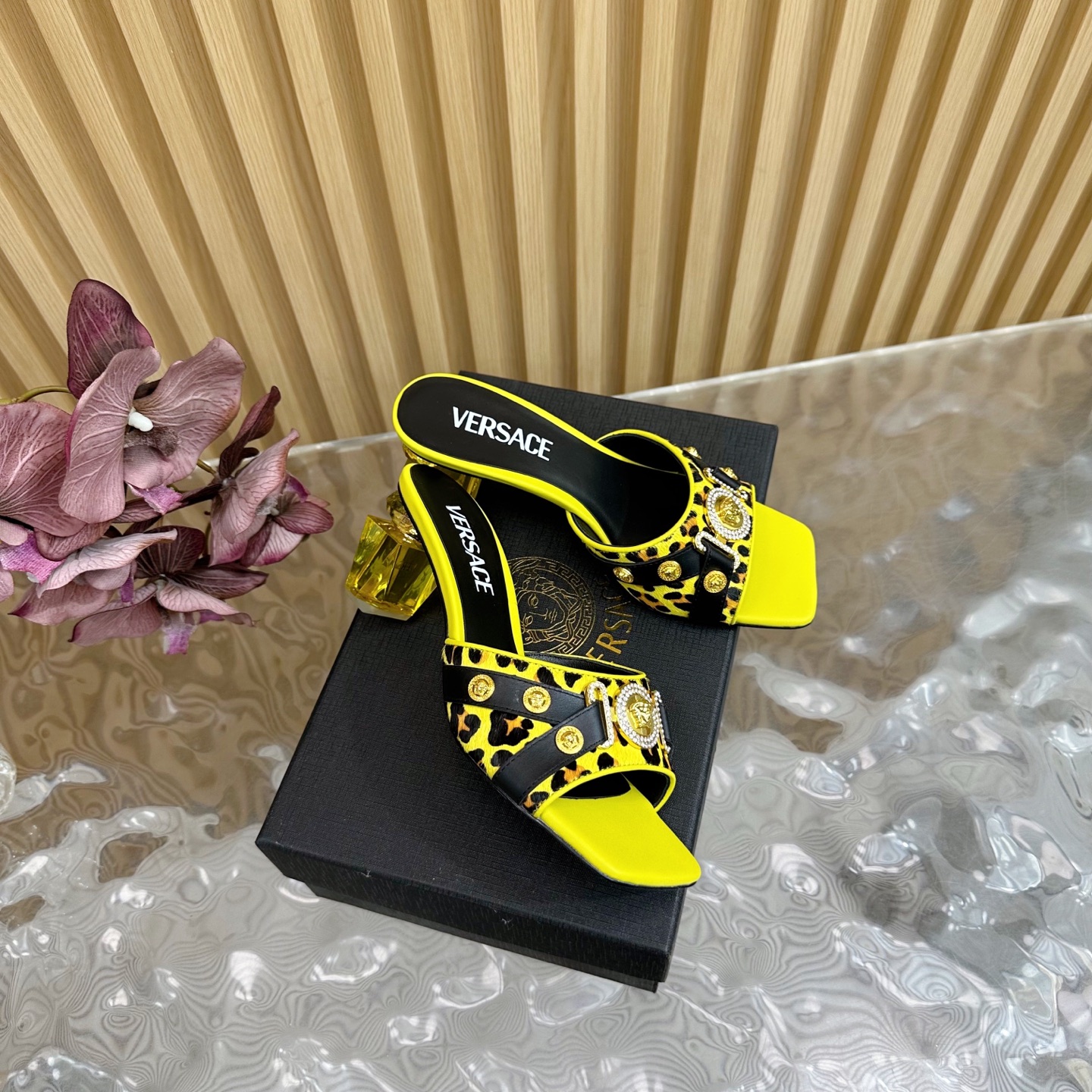 Versace Gianni Ribbon Crystal Heeled Sandals/Slides - Runway Ready 4 i1742202179771 9949 0 2