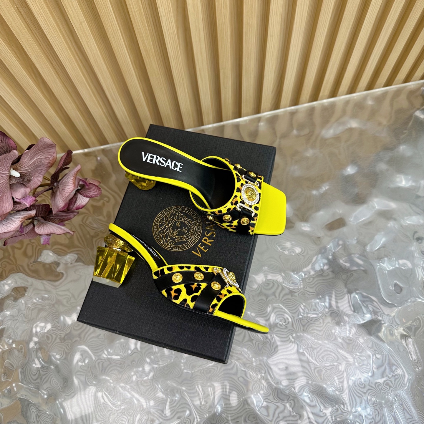 Versace Gianni Ribbon Crystal Heeled Sandals/Slides - Runway Ready 3 i1742202179821 9126 0 1