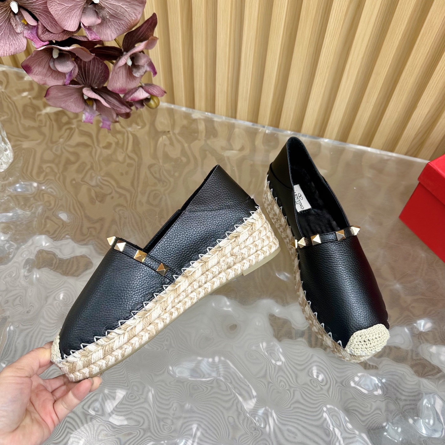 Valentino Garavani Espadrille Flats with Studs - Women's Designer Shoes 9 i1742415061501 6510 0 7