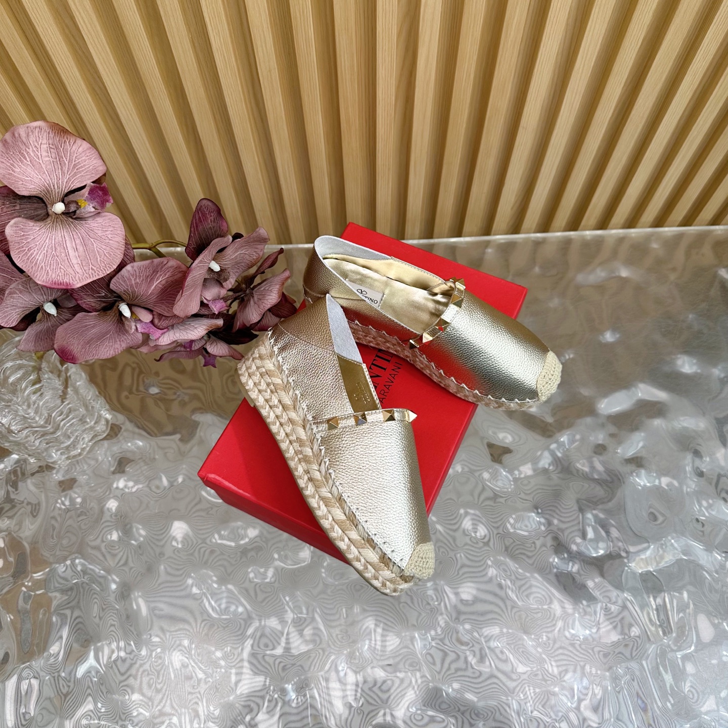 Valentino Garavani Metallic Leather Espadrille Flats With Studs 4 i1742415082154 1018 0 2