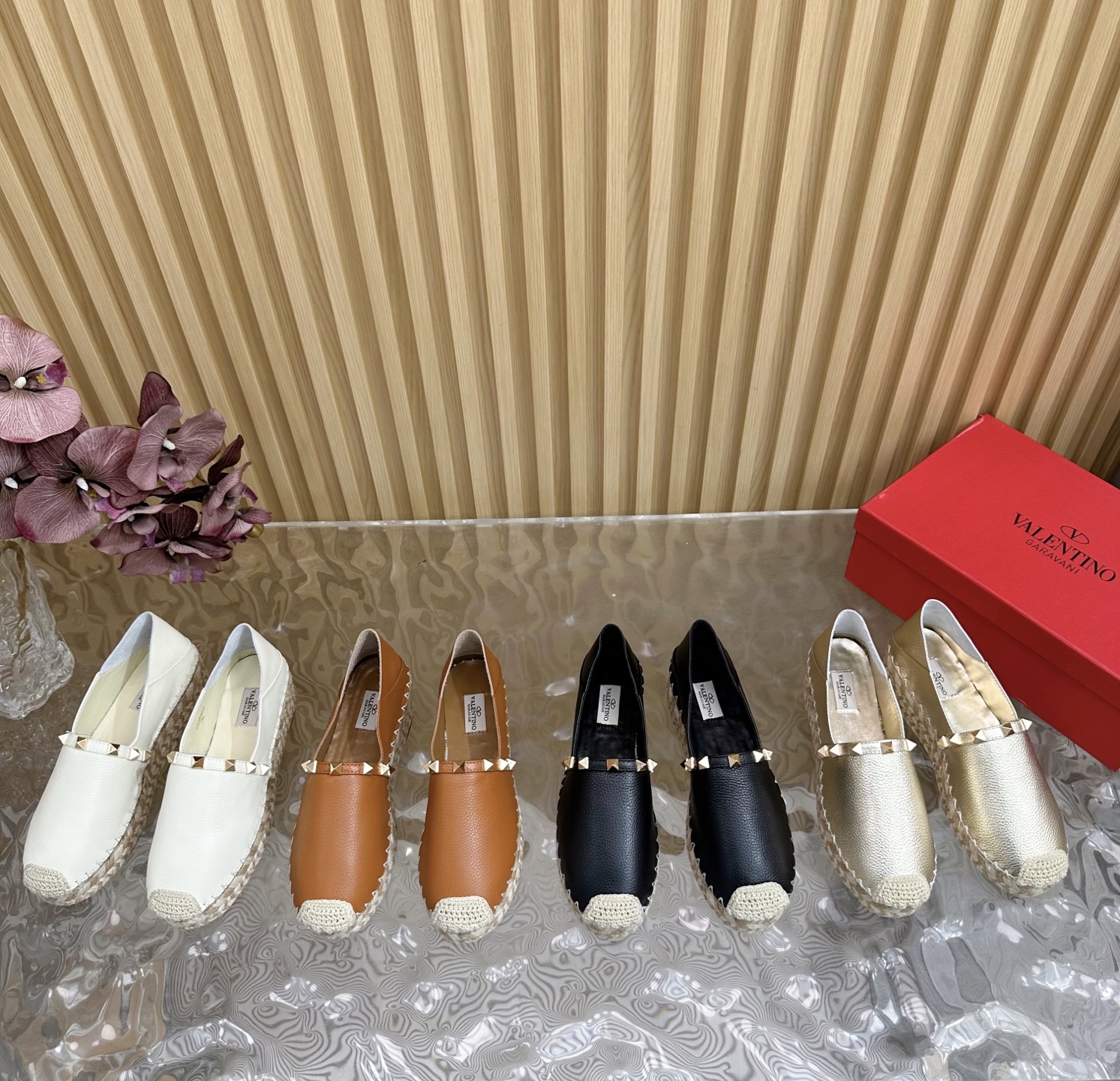 Valentino Garavani Metallic Leather Espadrille Flats With Studs 10 i1742415086072 5853 0 8