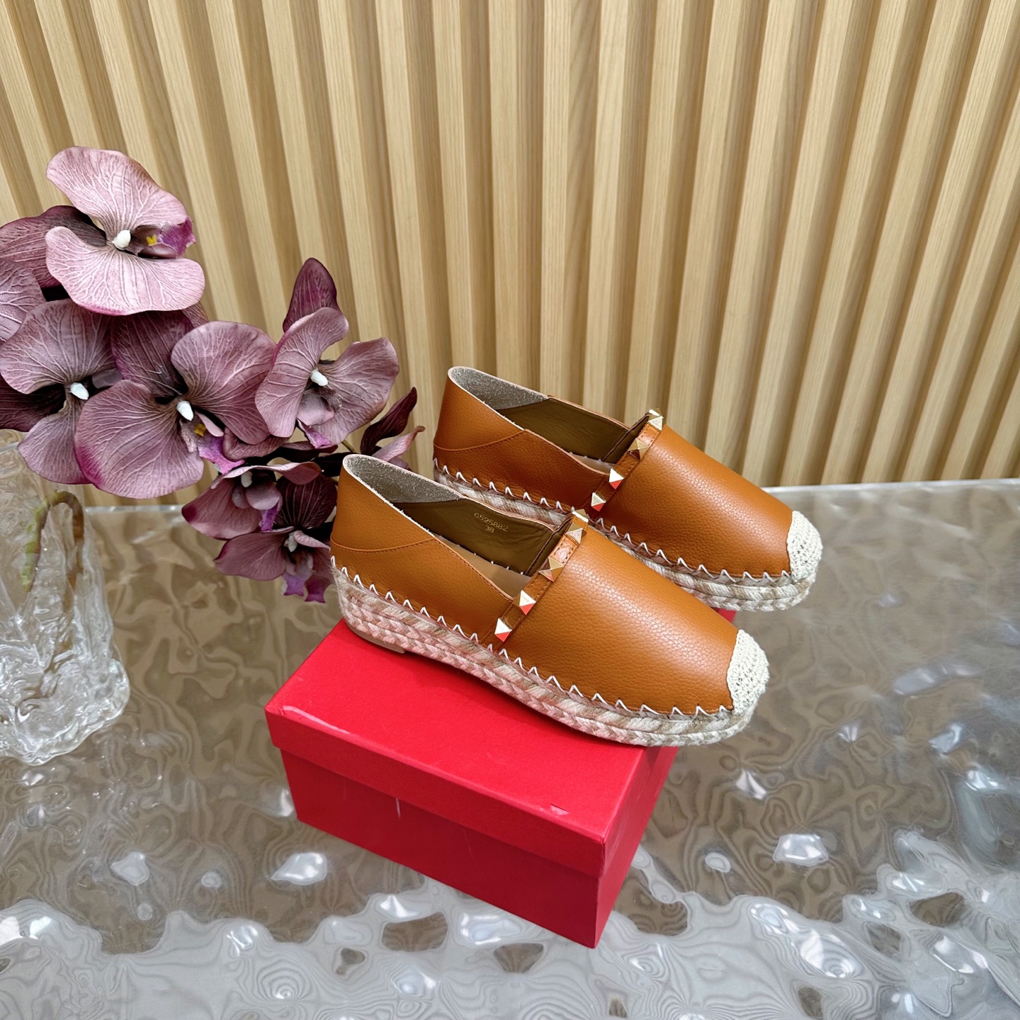 Valentino Garavani Espadrille Flats with Studs - Raffia Trimmed Leather Loafers 3 i1742415178214 6313 0 0