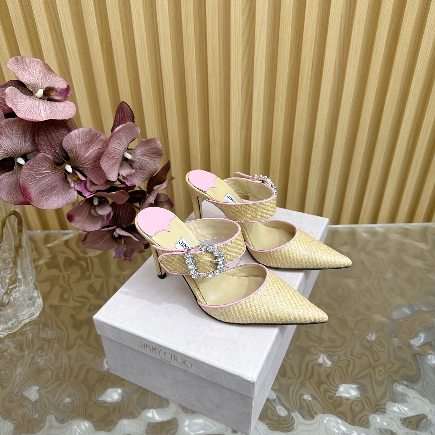 Jimmy Choo Woven Pointed Toe High Heel Sandals Crystal Embellished Mules 4 i1742417908700 2446 0 1