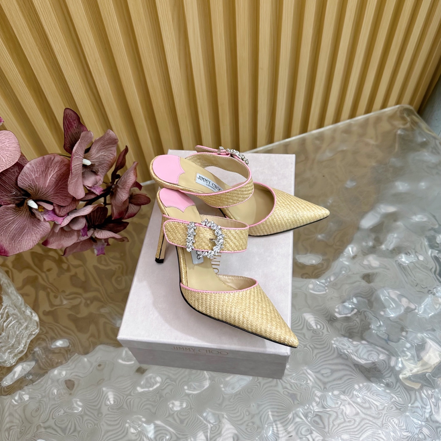 Jimmy Choo Woven Pointed Toe High Heel Sandals Crystal Embellished Mules 2 i1742417911730 1603 0 2