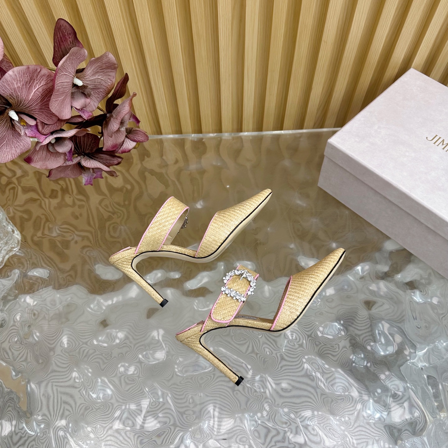 Jimmy Choo Woven Pointed Toe High Heel Sandals Crystal Embellished Mules 11 i1742417911765 8438 0 7