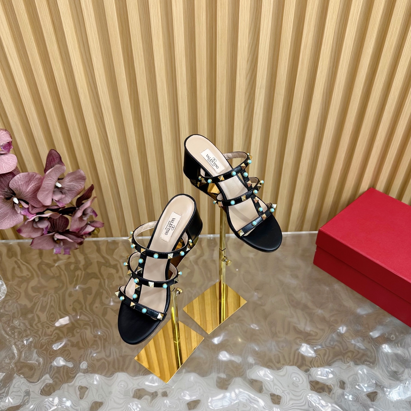 Valentino Rockstud Turquoise Embellished Leather Heeled Sandals 3 i1742598063802 1469 0 0