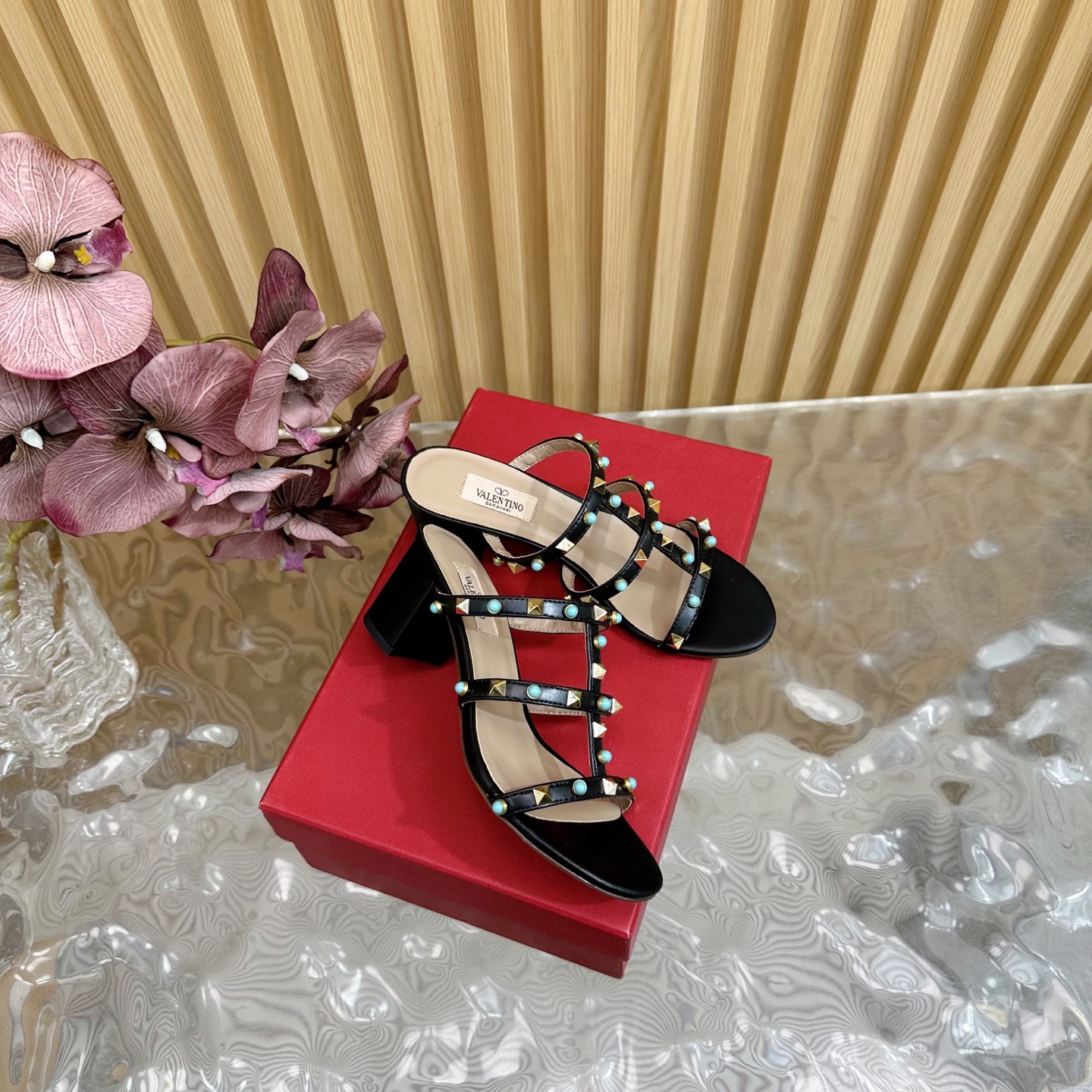 Valentino Rockstud Turquoise Embellished Leather Heeled Sandals 4 i1742598065969 9791 0 2