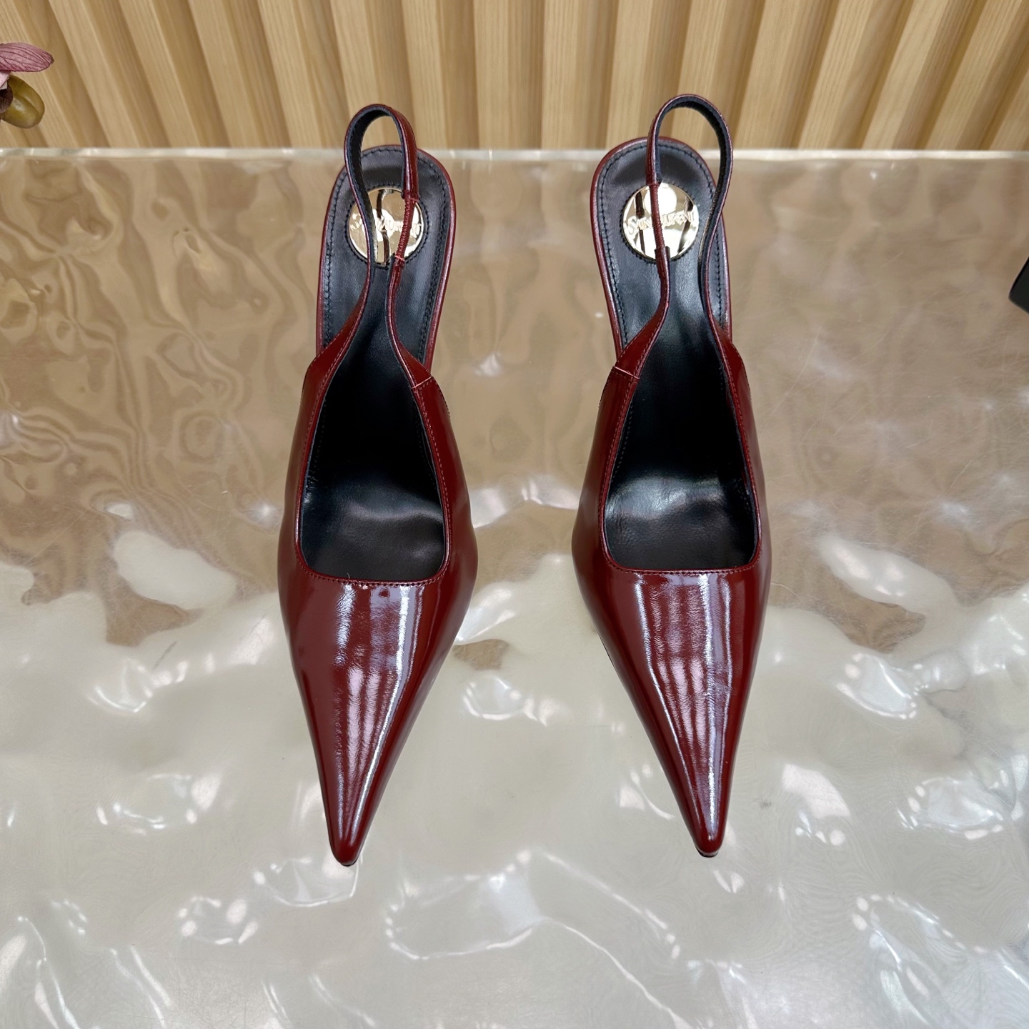 SAINT LAURENT Saint Roland 25ss Floral Pointy Heel Heels with YSL Metal Detail – Product Details - 图片 5