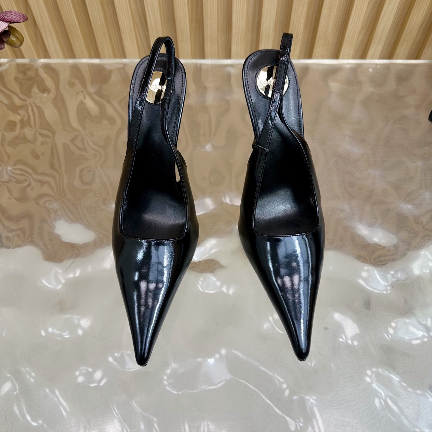 SAINT LAURENT Saint Roland 25ss Pointy Heel Heels with Flowers – 696YSL Metal Detail, High Aerobic Properties - 图片 6