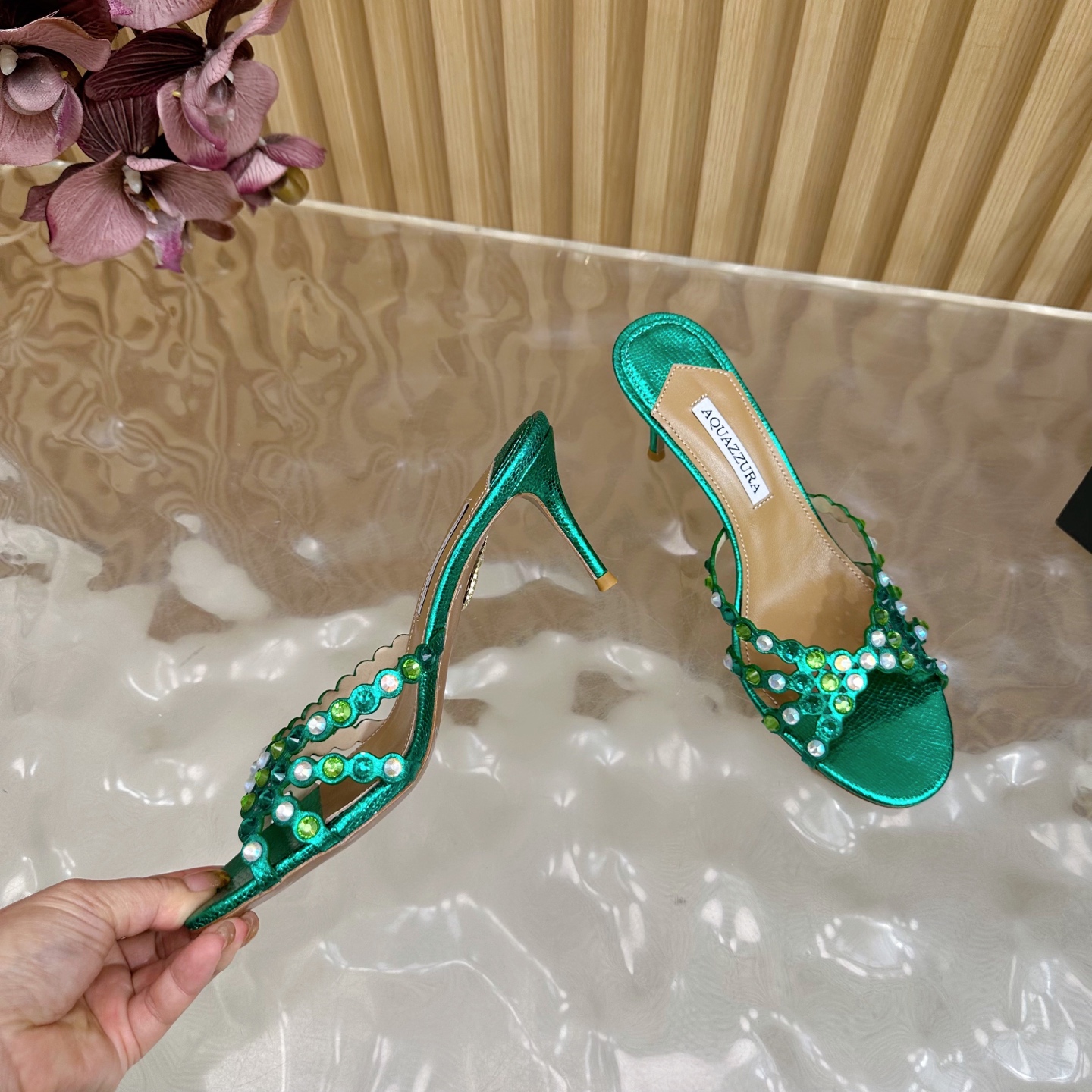 “Aquazzura 2025 Top Version: Elegant Sheepskin Shoes for Parties and Nightclubs – High Quality Italian Design” - 图片 8