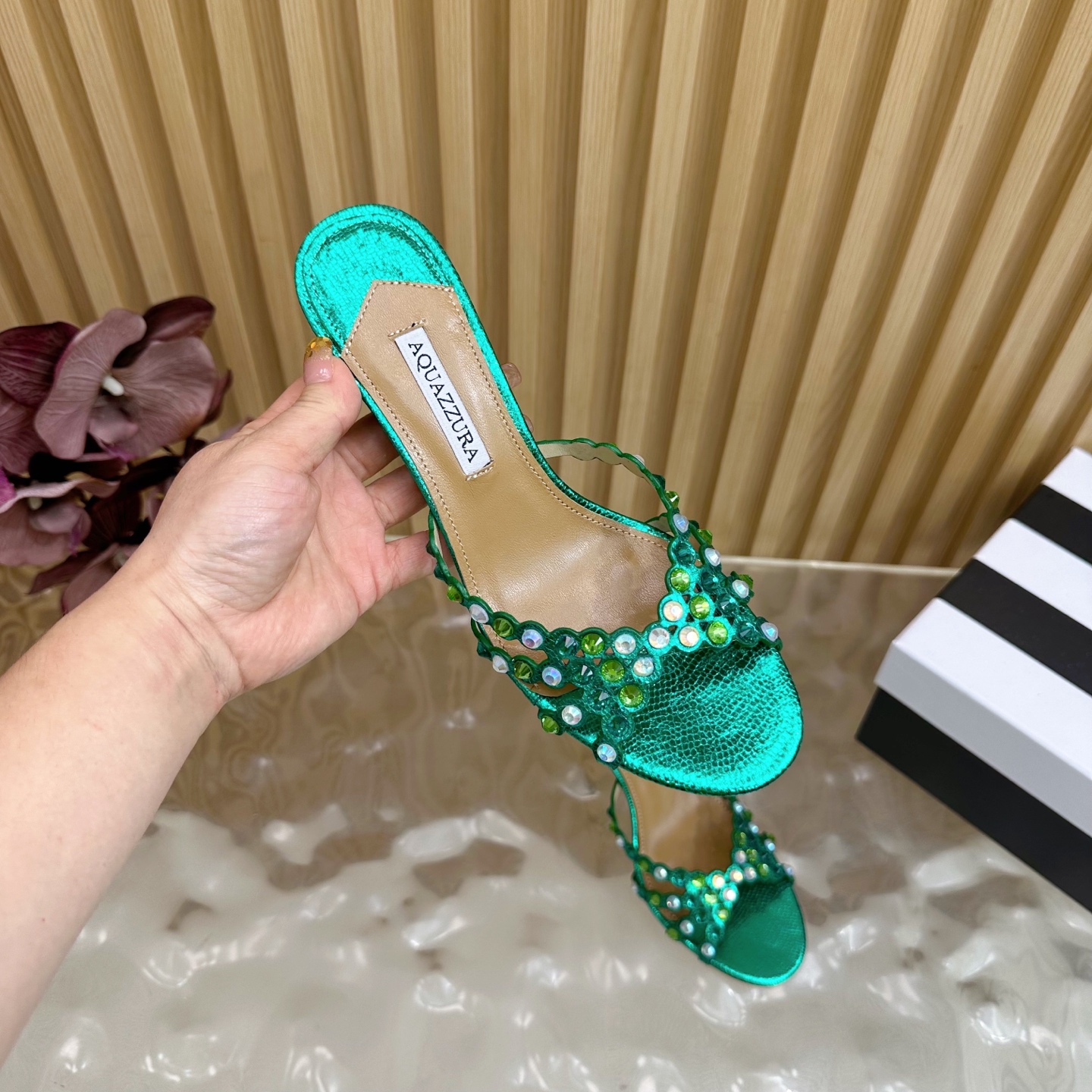 “Aquazzura 2025 Top Version: Elegant Sheepskin Shoes for Parties and Nightclubs – High Quality Italian Design” - 图片 7