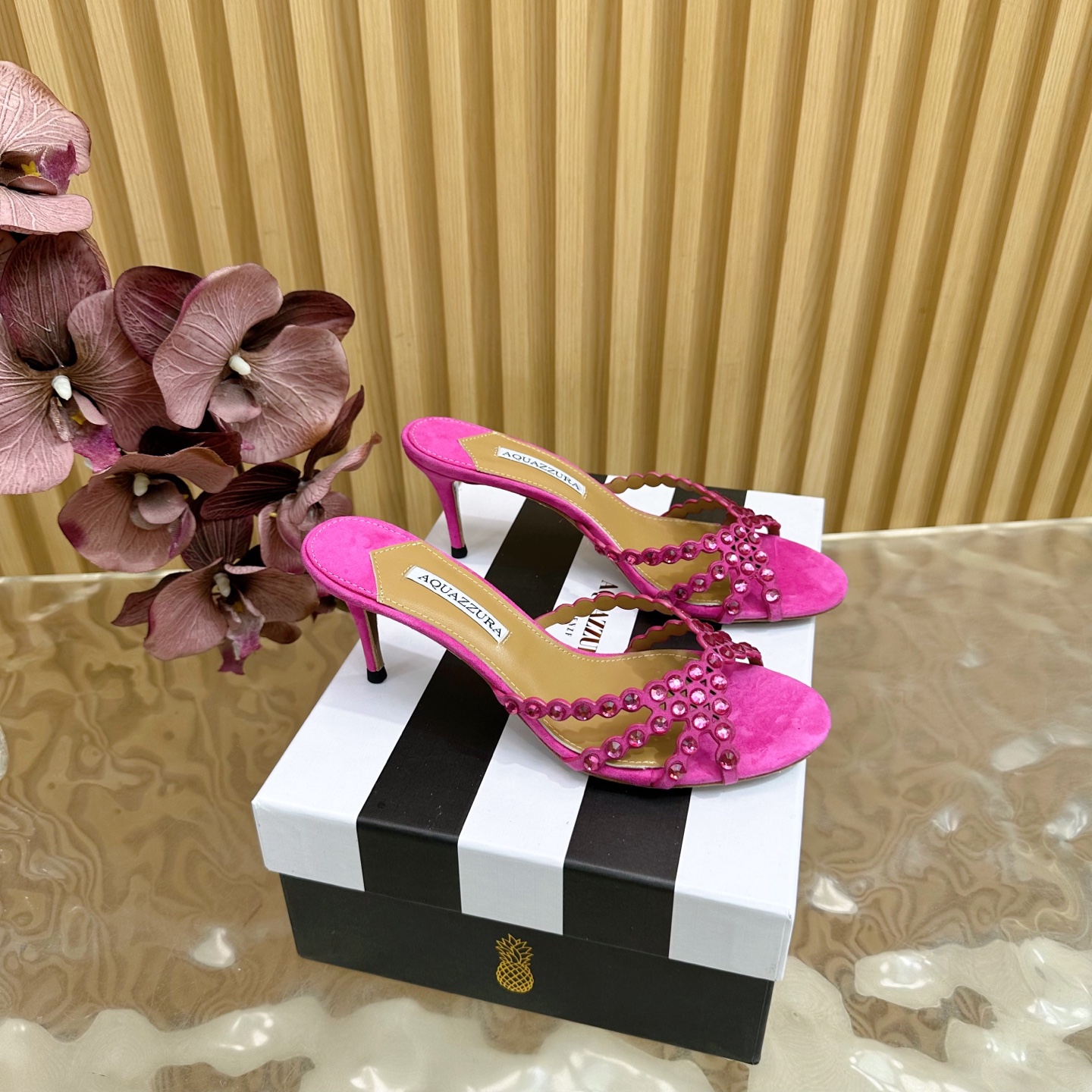 “Aquazzura 2025 Top Version Sheepskin High Heels for Parties and Nightclubs – 9.5cm Italian Leather”