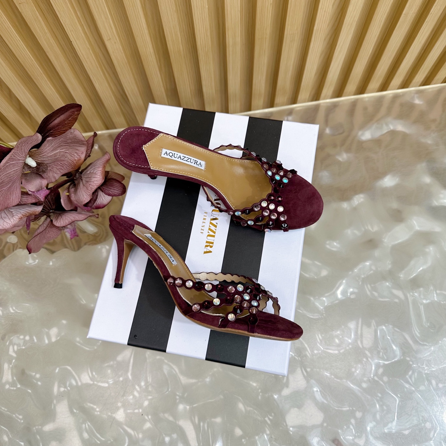 “Aquazzura 2025 Top Version: High-Quality Sheepskin Shoes for Parties and Nightclubs, 9.5cm High Heels” - 图片 2