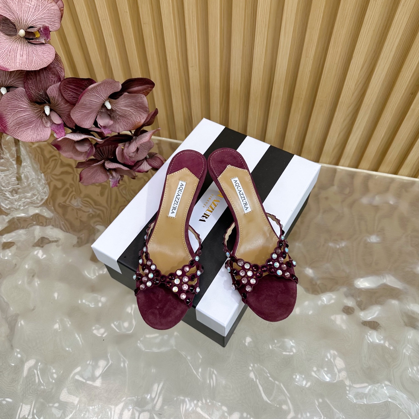 “Aquazzura 2025 Top Version: High-Quality Sheepskin Shoes for Parties and Nightclubs, 9.5cm High Heels” - 图片 3