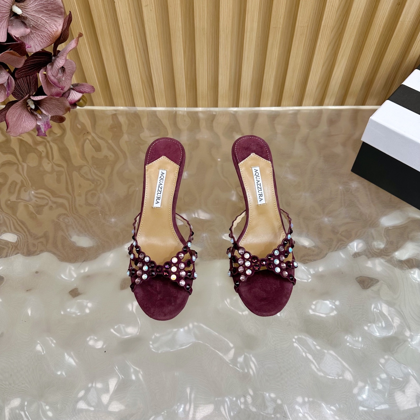 “Aquazzura 2025 Top Version: High-Quality Sheepskin Shoes for Parties and Nightclubs, 9.5cm High Heels” - 图片 4