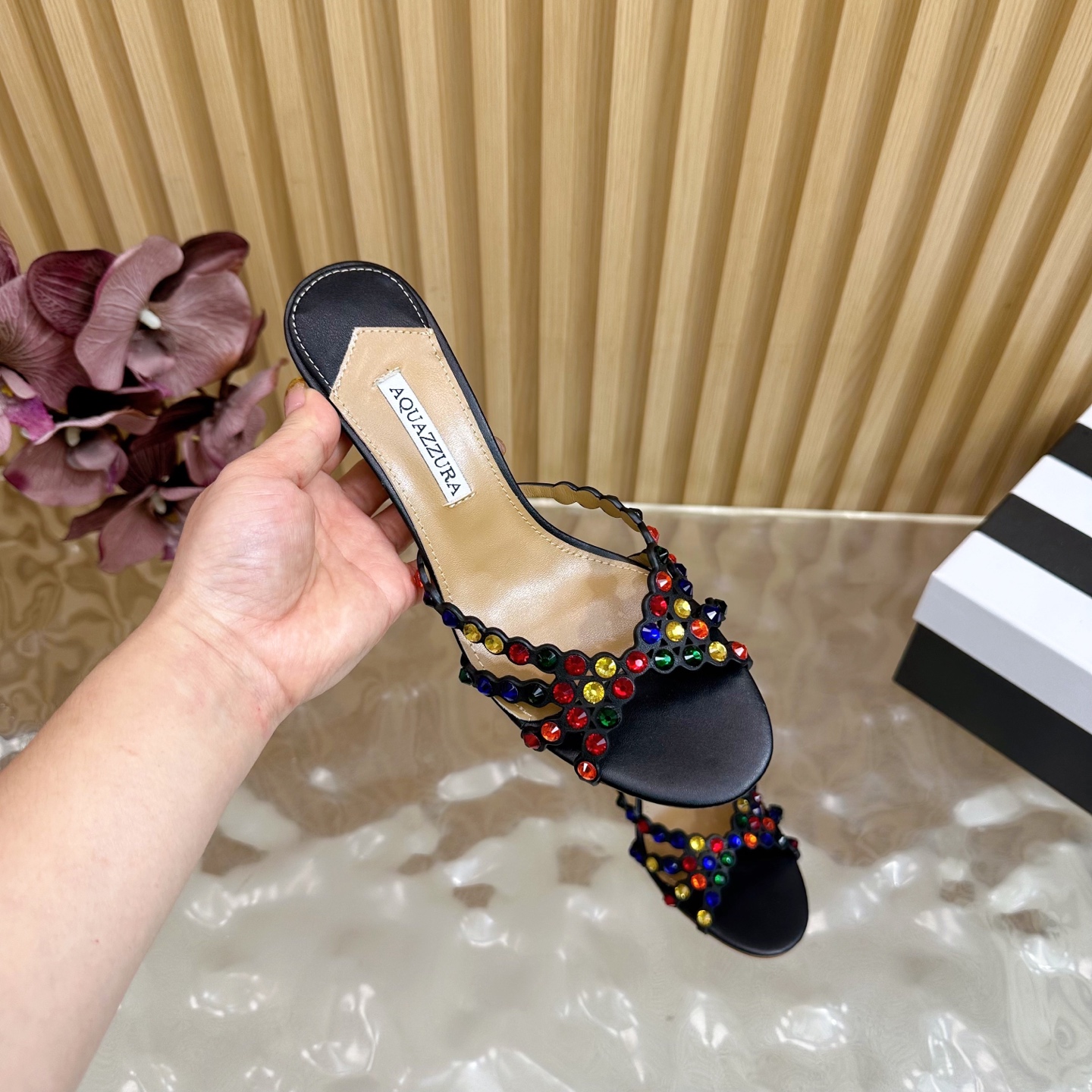 Title: Aquazzura 2025 Top Version Women’s Shoes Summary Summary: High-quality feminine shoes with sheepskin and Italian leather, suitable for parties and nightclubs, 9.5 cm - 图片 6