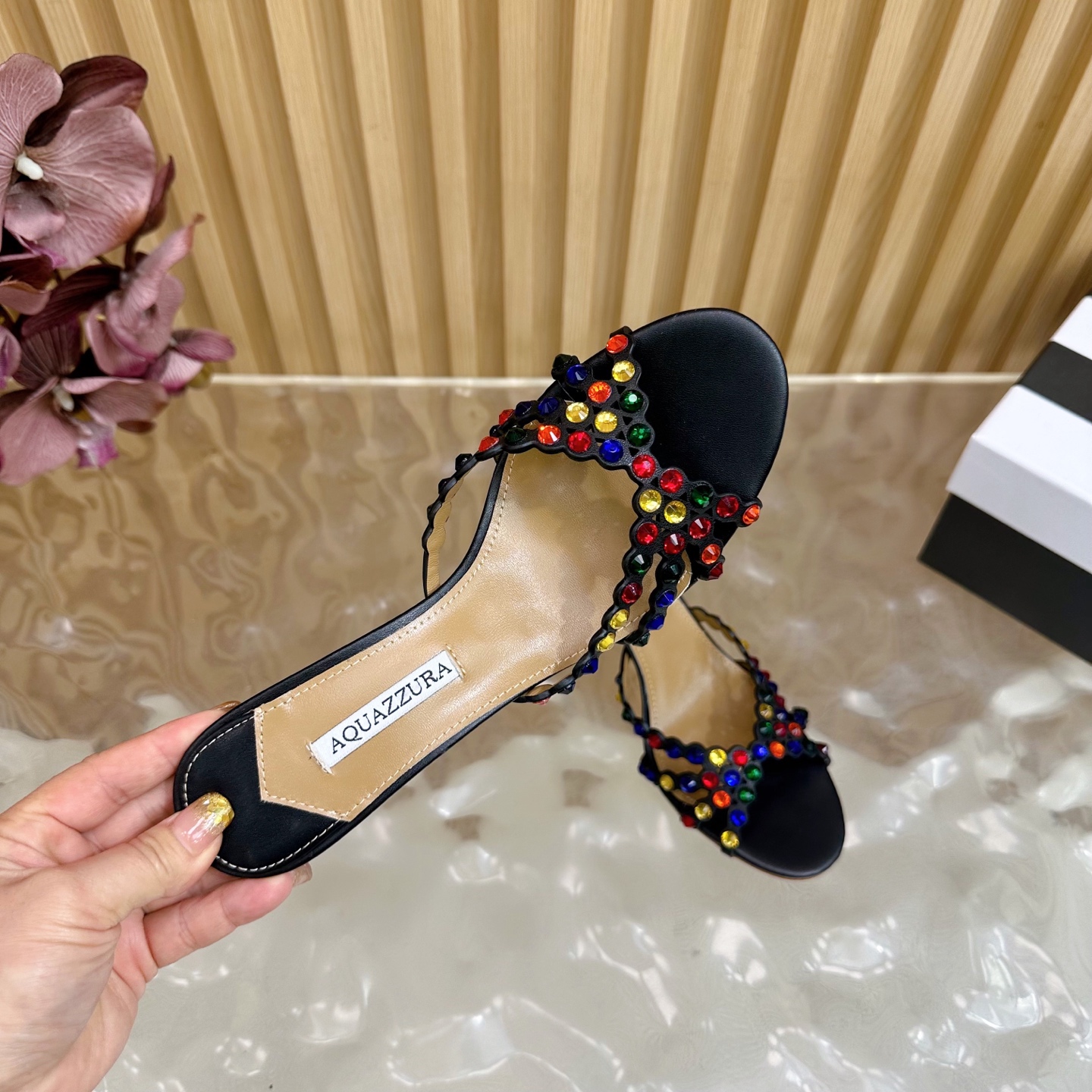 Title: Aquazzura 2025 Top Version Women’s Shoes Summary Summary: High-quality feminine shoes with sheepskin and Italian leather, suitable for parties and nightclubs, 9.5 cm - 图片 7