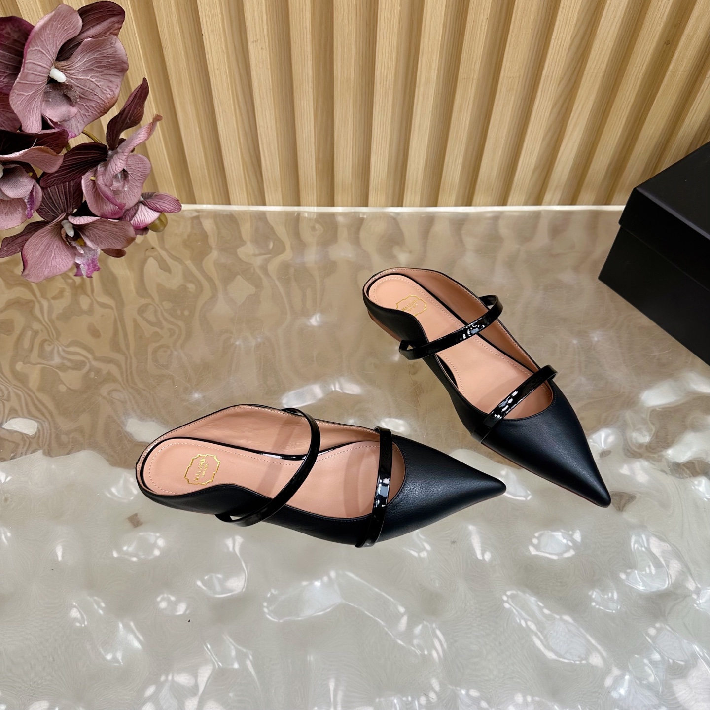 Malone Souliers Women's Classic Pointed-Toe Leather Mules, Black, Slip-on 10 i1755712286406 1805 0 8