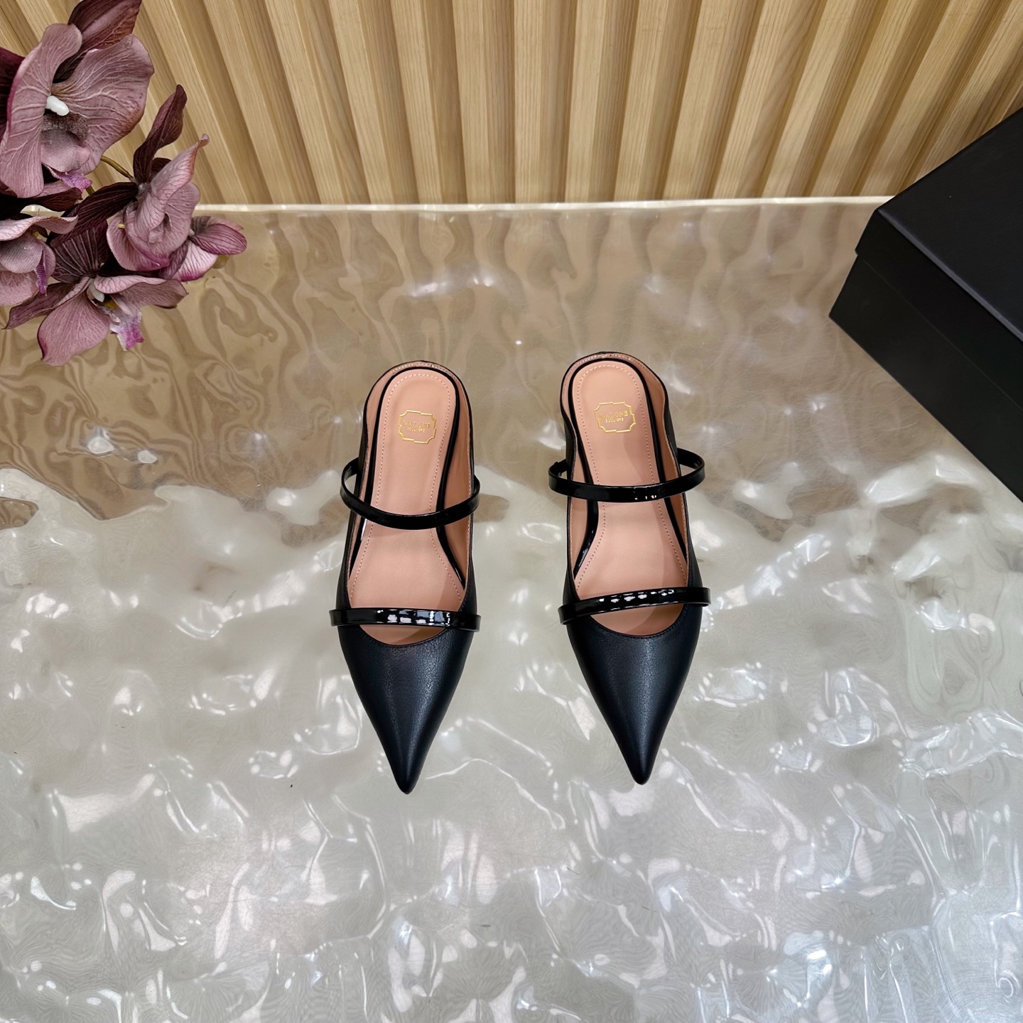 Malone Souliers Women's Classic Pointed-Toe Leather Mules, Black, Slip-on 5 i1755712286421 2456 0 3