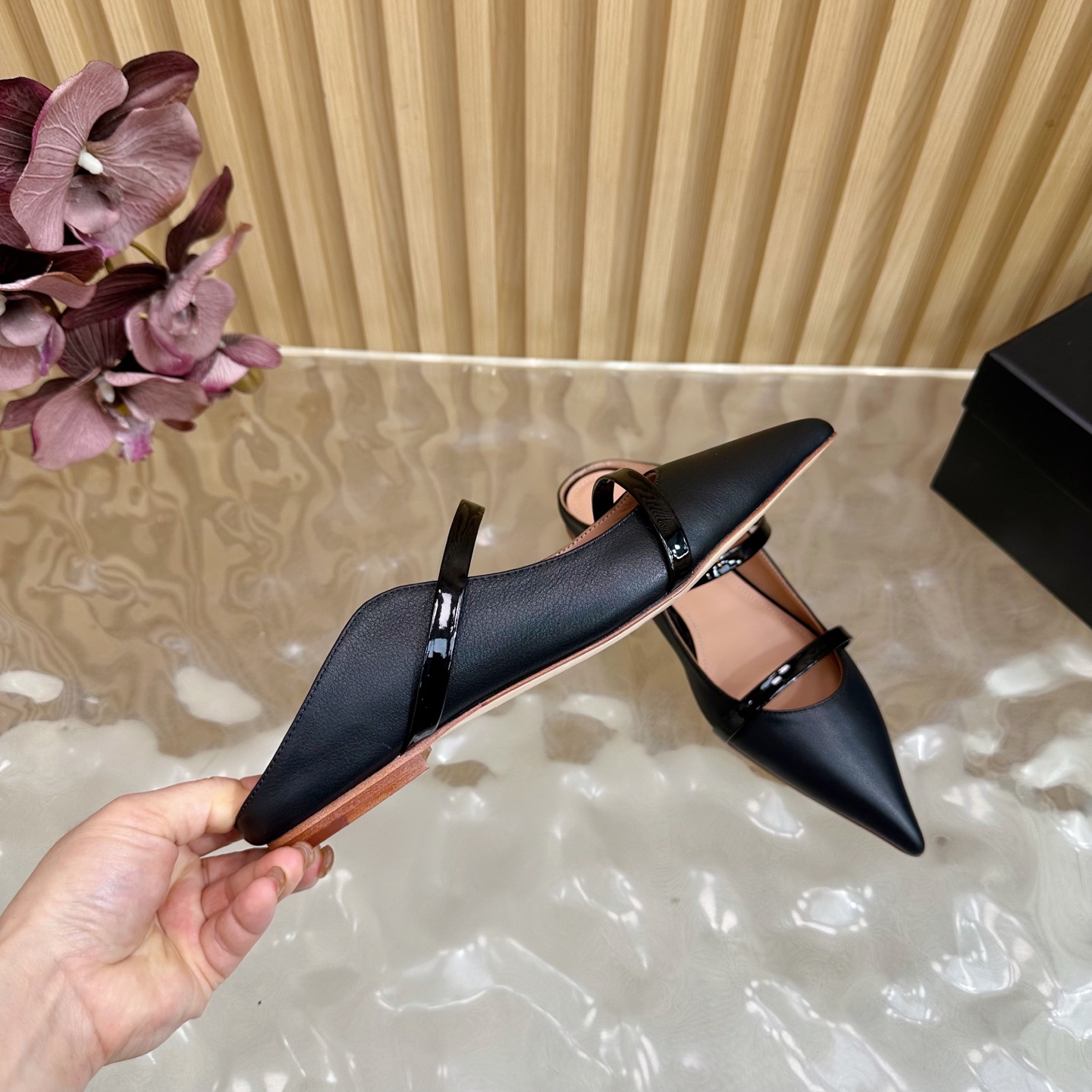 Malone Souliers Women's Classic Pointed-Toe Leather Mules, Black, Slip-on 9 i1755712289341 8874 0 7