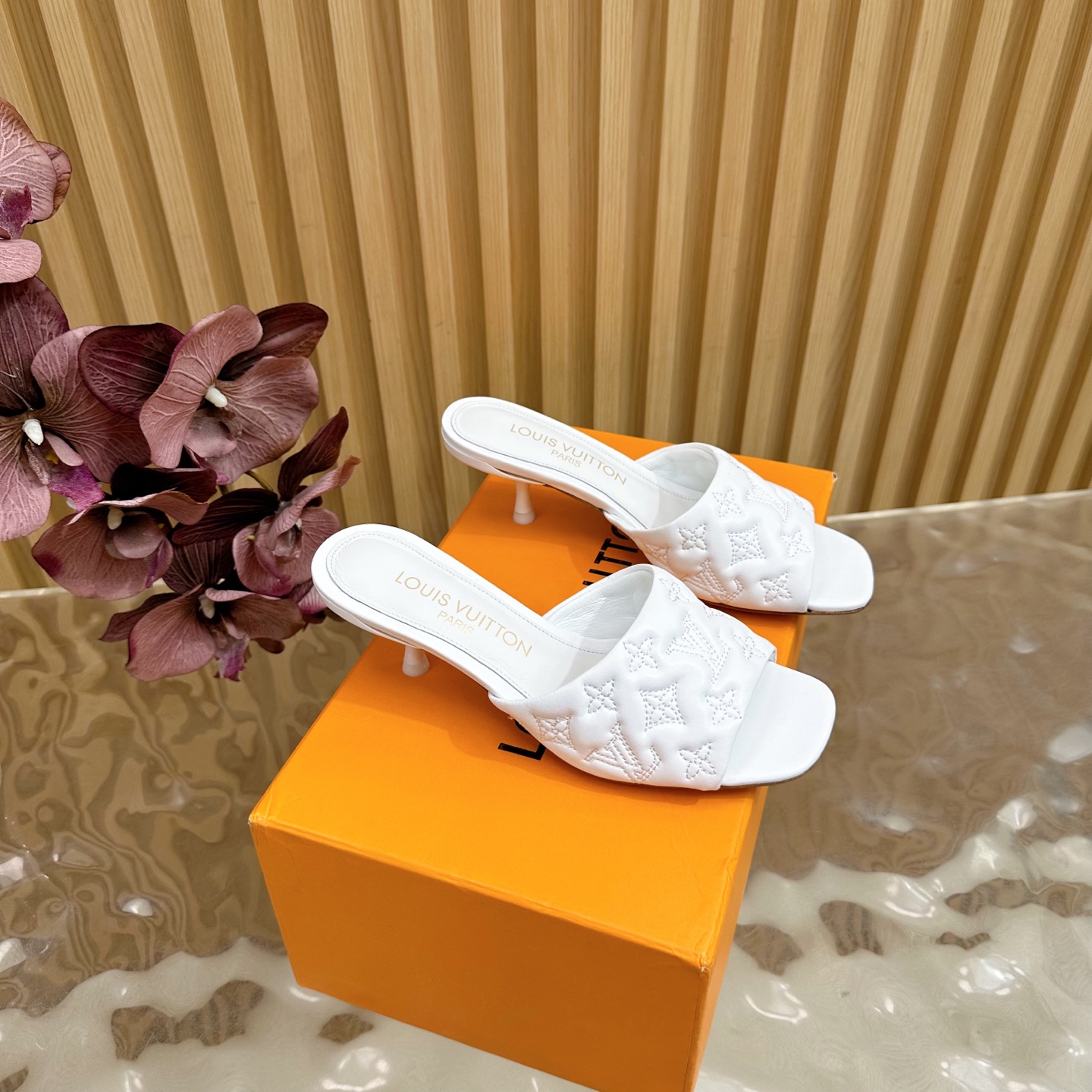 Louis Vuitton Women's White Silk Heeled Sandals - Spring/Summer 2025 Collection 2 i1755807693207 4342 0 0