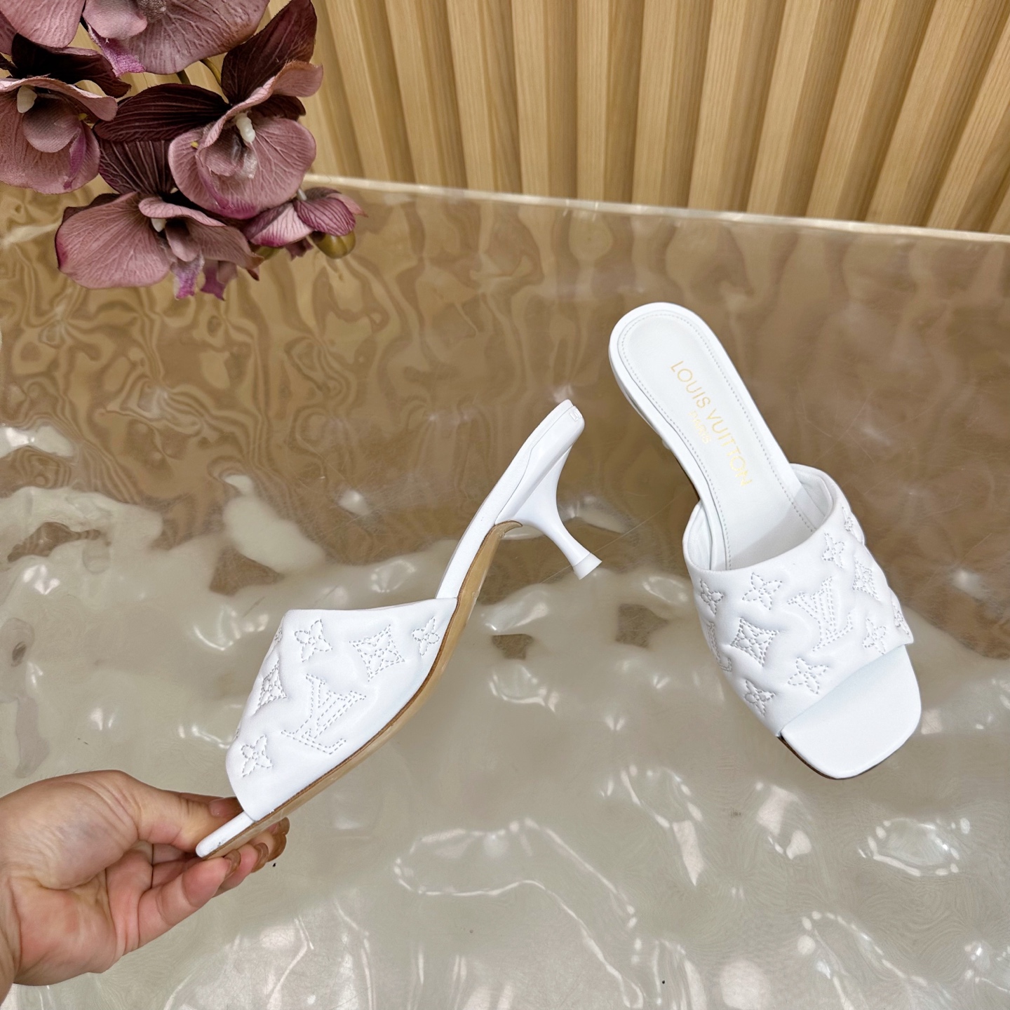 Louis Vuitton Women's White Silk Heeled Sandals - Spring/Summer 2025 Collection 7 i1755807694193 8869 0 5