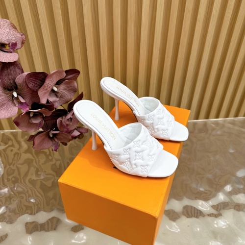 Louis Vuitton Women's White Silk High Heel Sandals, Spring 2025 Collection 1 Louis Vuitton Women's White Silk High Heel Sandals, Spring 2025 Collection