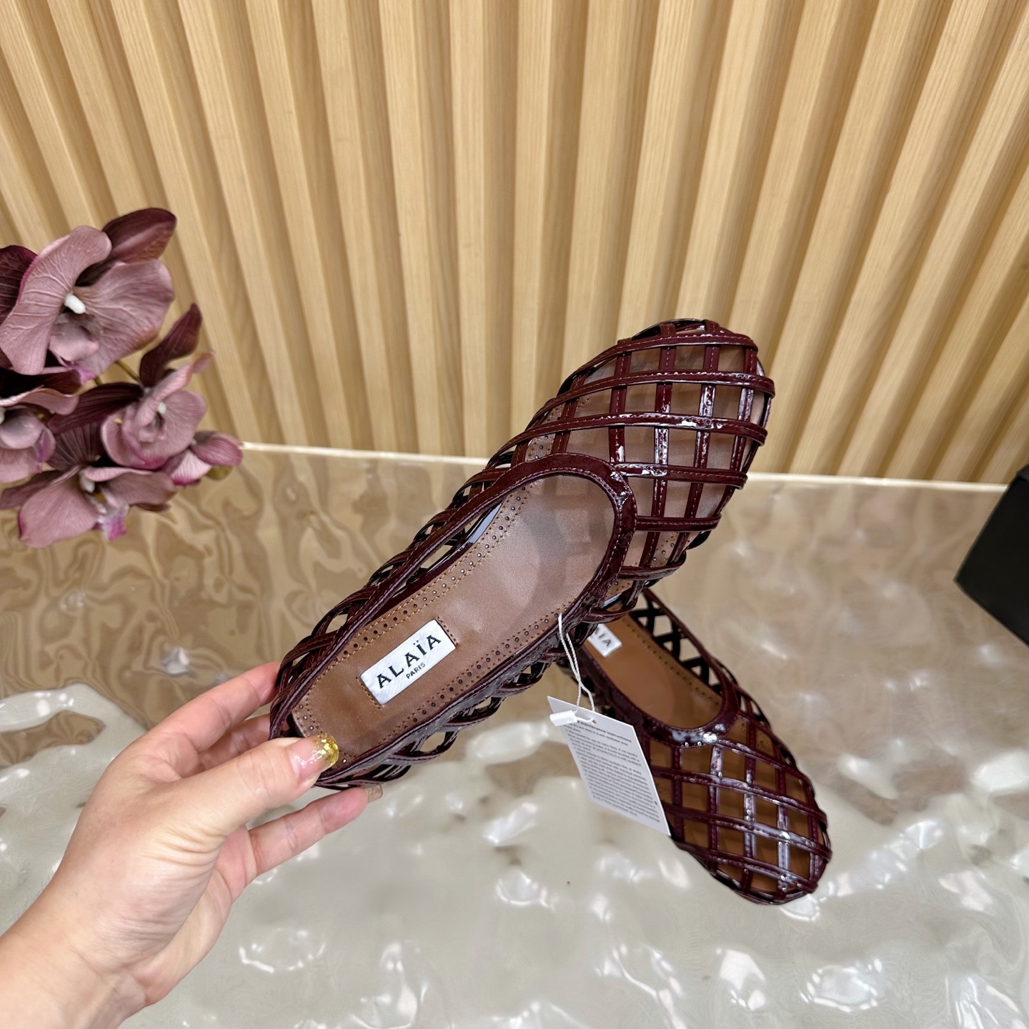 ALAIA Women's Hollowed-Out Mary Jane Ballet Flats Sandals 8 i1755947557289 8045 0 6