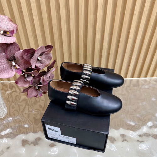 Alaia Women's Black Leather Mary Jane Ballerina Flats with Silver Hardware 1 Alaia Women's Black Leather Mary Jane Ballerina Flats with Silver Hardware