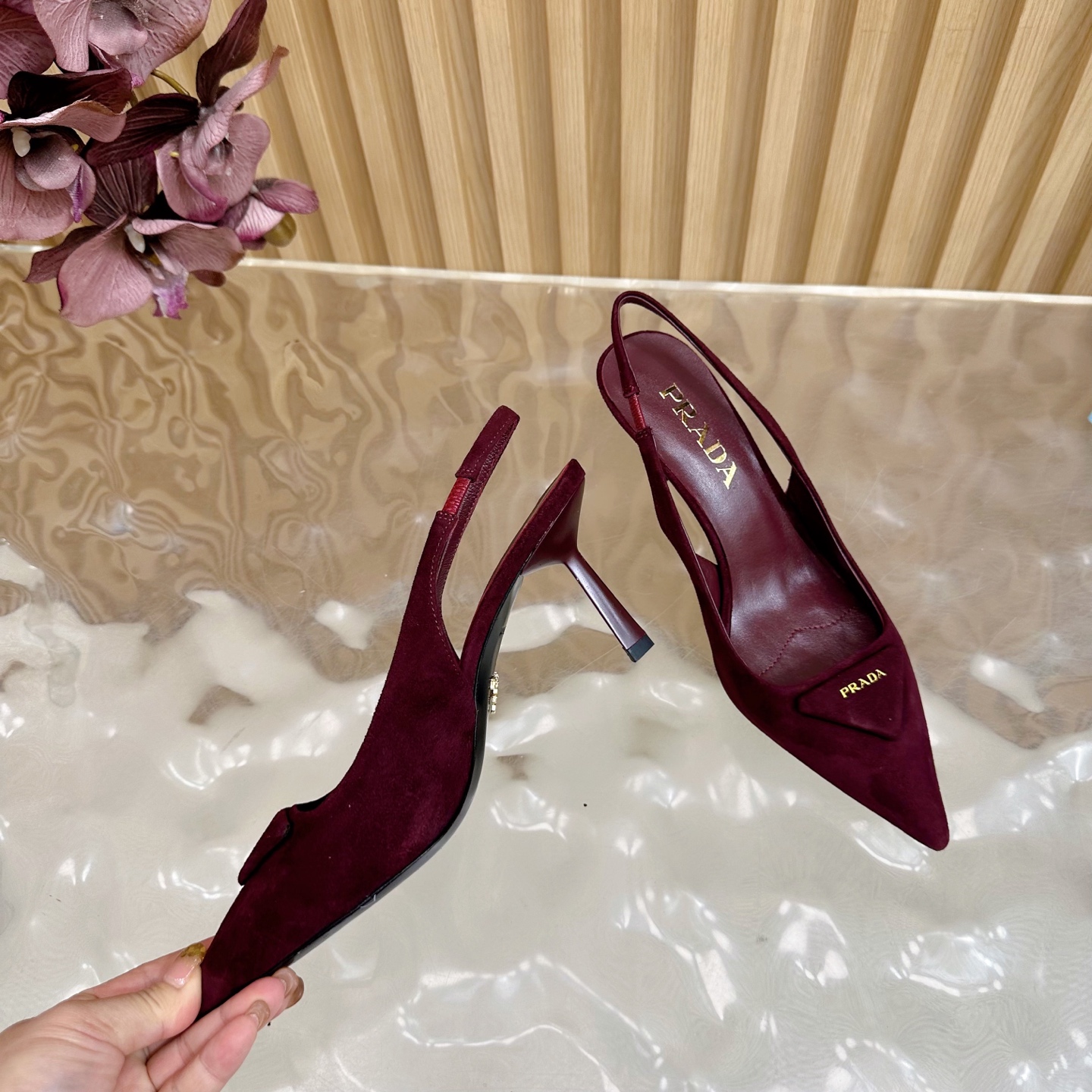 Prada Women's Slingback Pumps Elegant Pointed-Toe Stiletto Heel Shoes 8 i1755949952274 3425 0 6