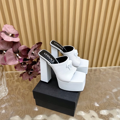 Versace Women's Platform Heeled Sandals Leather White, Size 35-42 1 Versace Women's Platform Heeled Sandals Leather White, Size 35-42