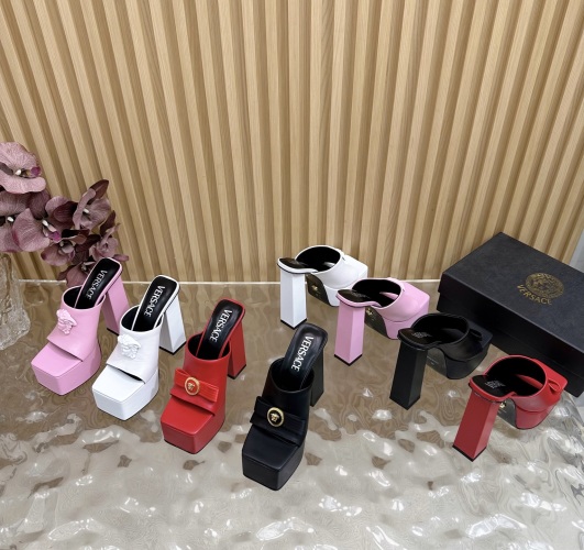 Versace Unisex Platform Mules Stylish High Heel Sandals - Multiple Colors 1 Versace Unisex Platform Mules Stylish High Heel Sandals - Multiple Colors