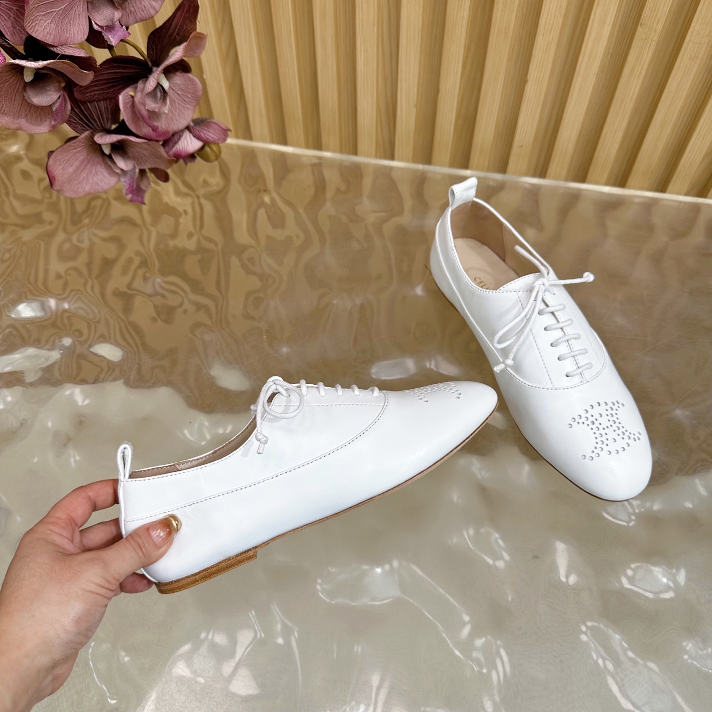 Celine Women's White Leather Triumphal Loafers Comfortable Flat Shoes 8 i1758437252511 4207 0 6
