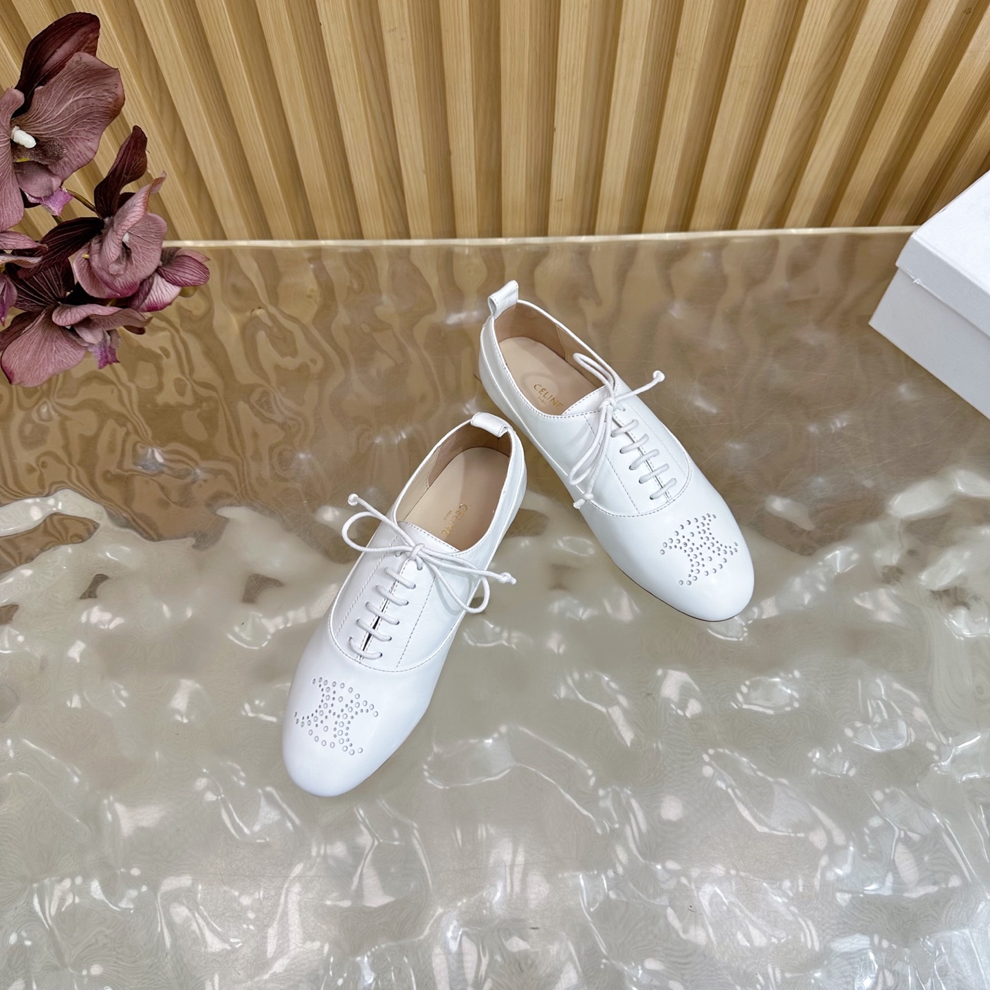Celine Women's White Leather Triumphal Loafers Comfortable Flat Shoes 7 i1758437256400 5195 0 5