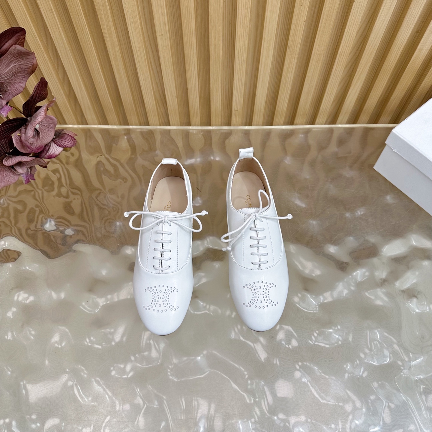 Celine Women's White Leather Triumphal Loafers Comfortable Flat Shoes 5 i1758437256445 2591 0 3