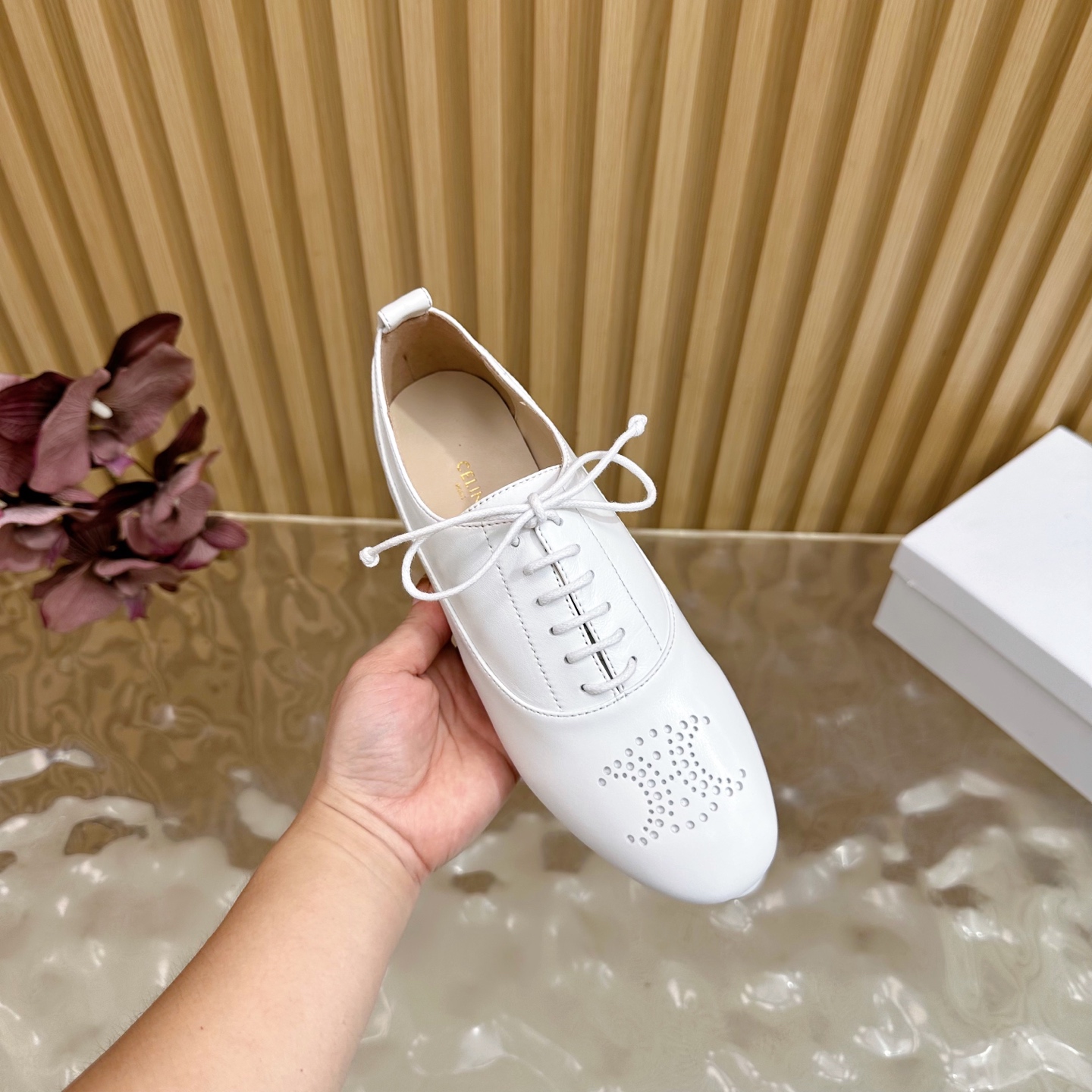 Celine Women's White Leather Triumphal Loafers Comfortable Flat Shoes 10 i1758437259447 4362 0 8