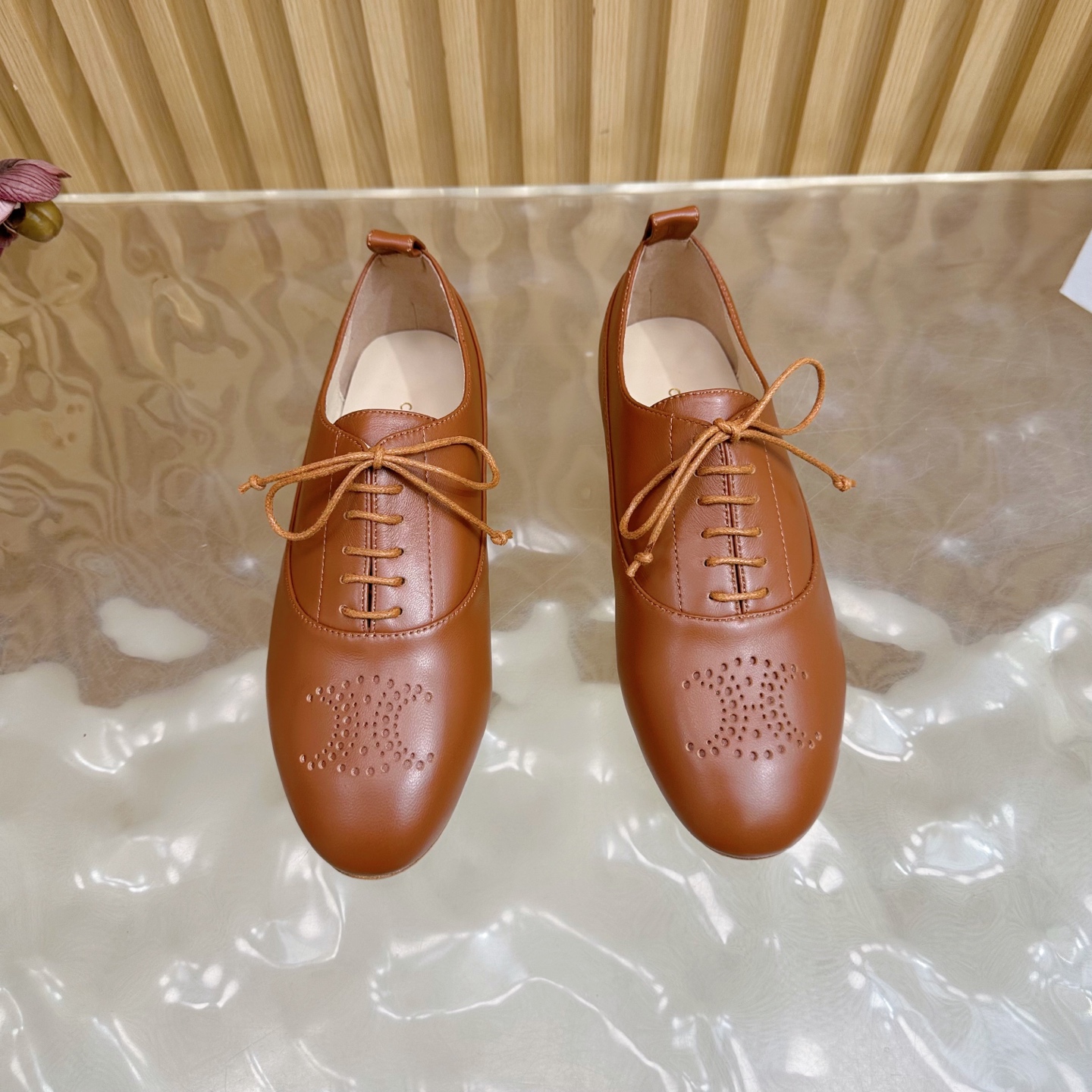 Celine Women's Triomphe Brown Leather Lace-up Dress Shoes Loafers 6 i1758437301191 6875 0 4