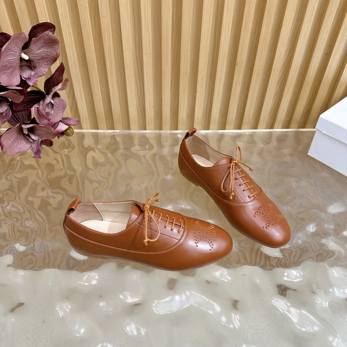 Celine Women's Triomphe Brown Leather Lace-up Dress Shoes Loafers 12 i1758437301196 6225 0 10